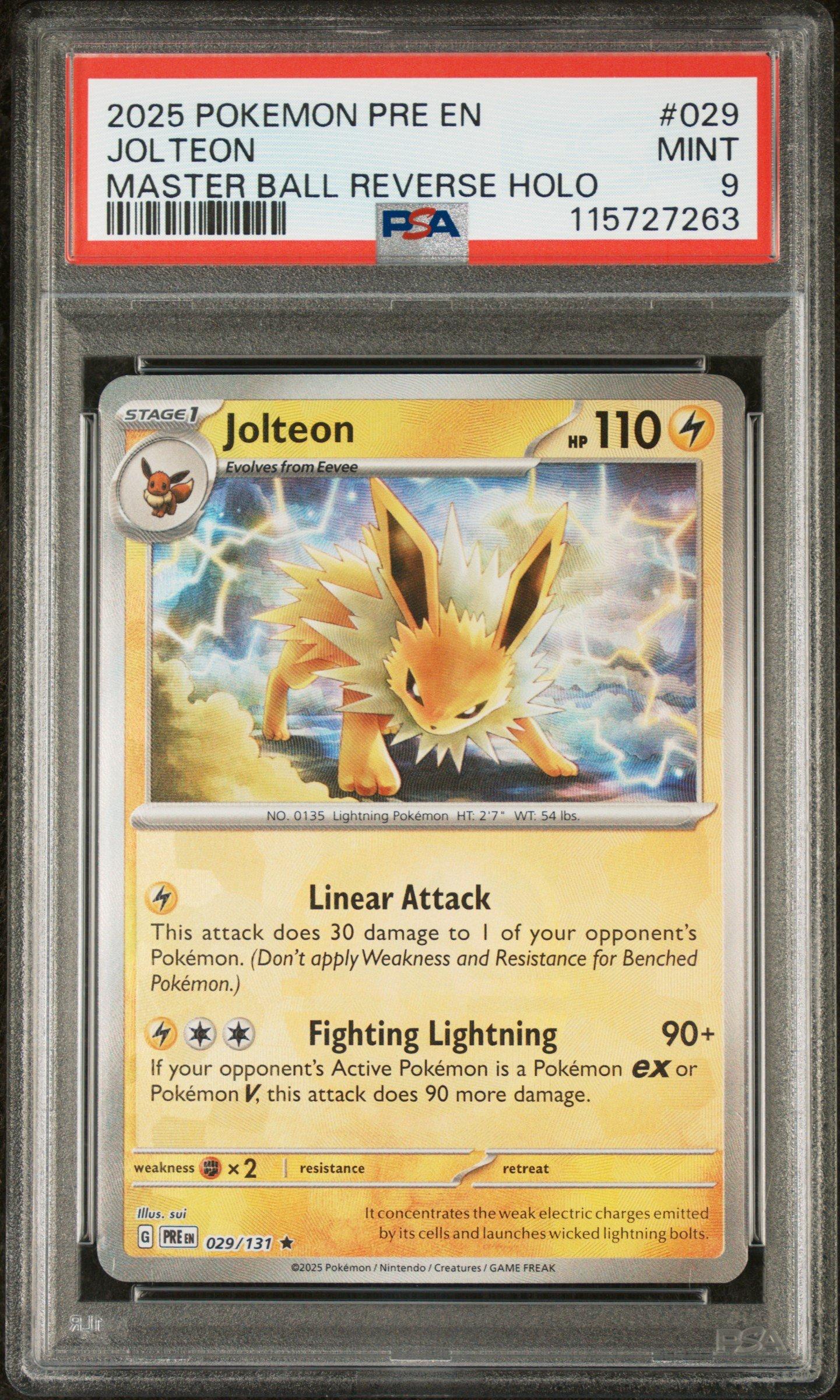 2025 Pokemon Pre En-prismatic Evolutions 029 Jolteon Master Ball