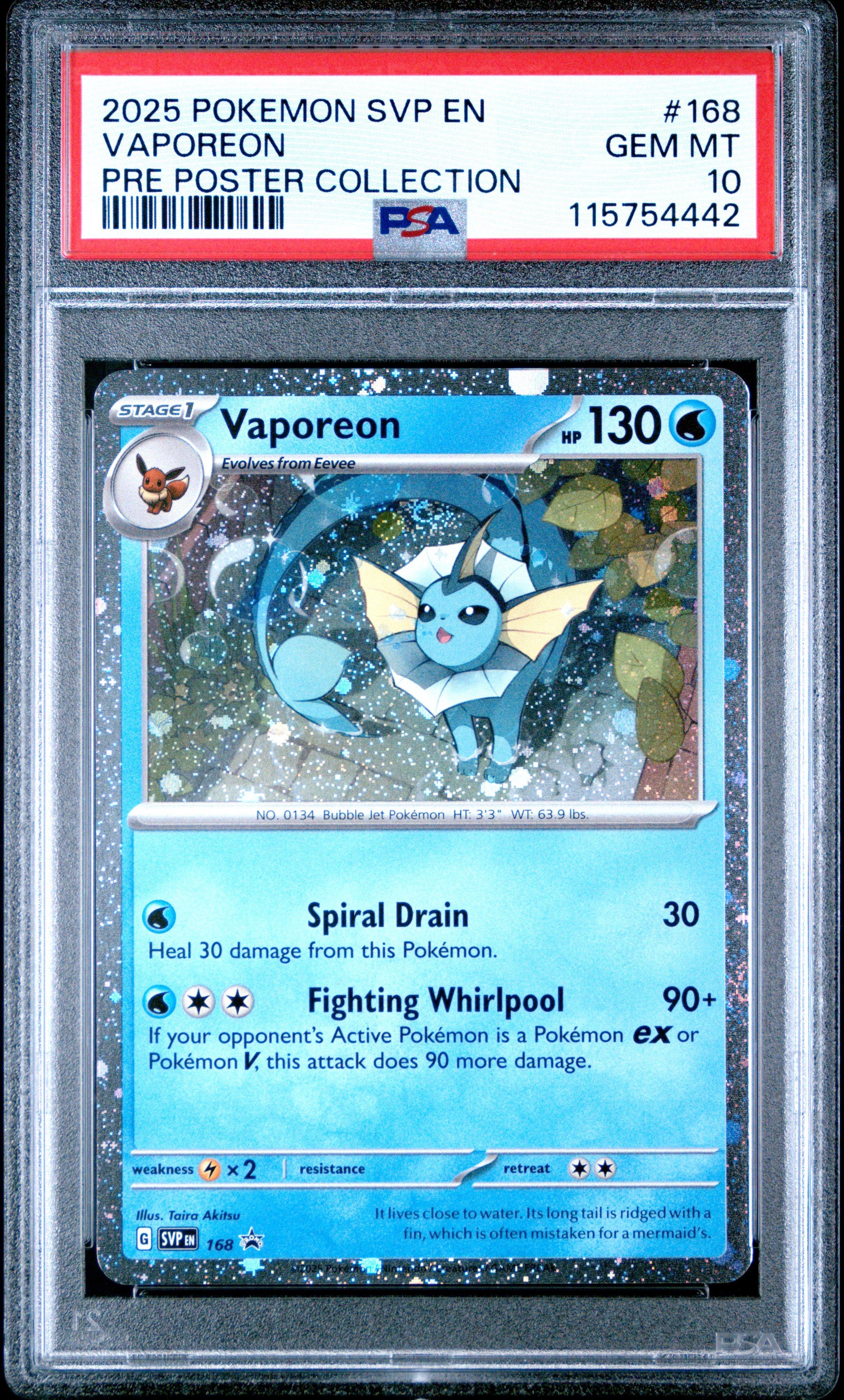 2025 Pokemon Svp En-sv Black Star Promo 168 Vaporeon Prismatic