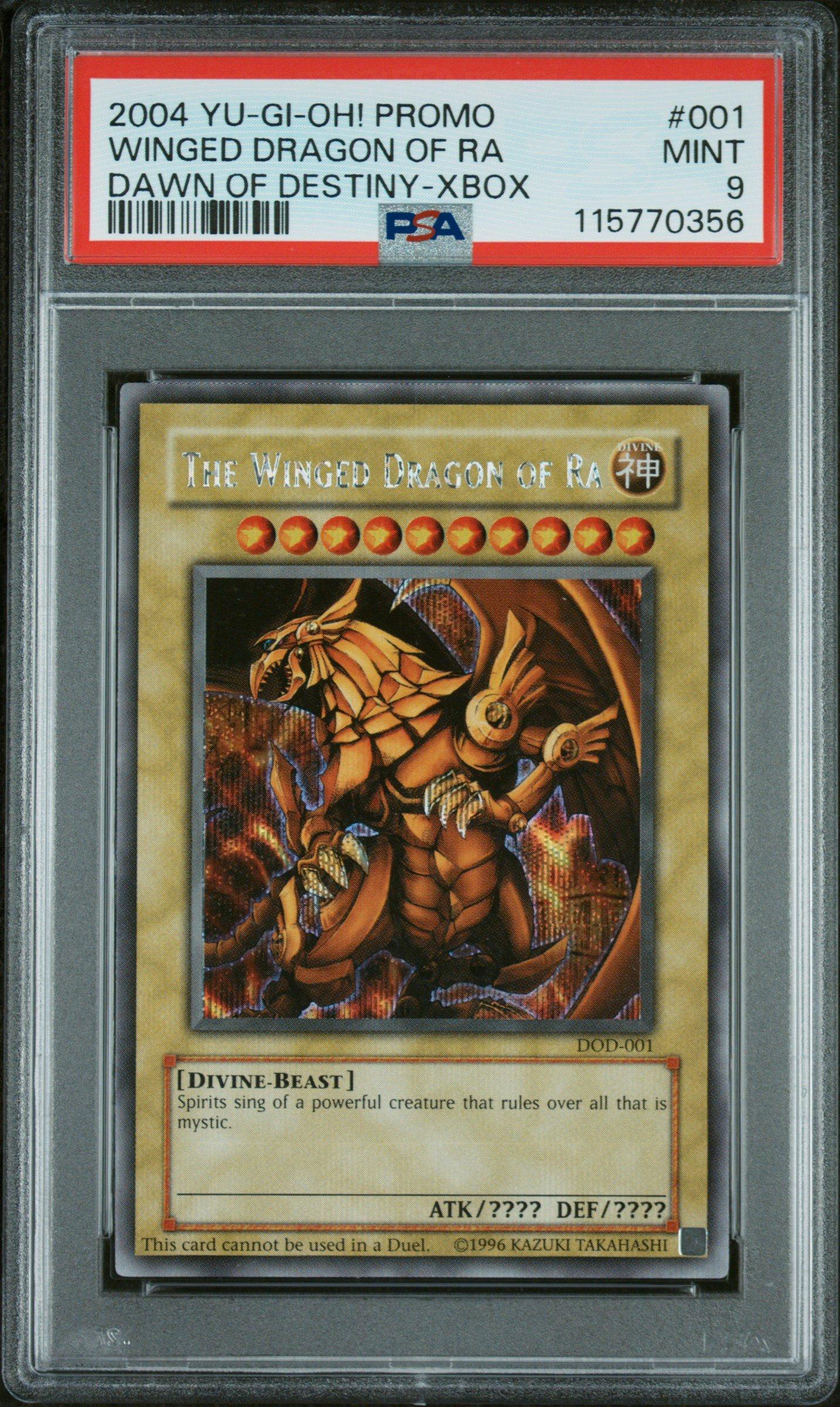 2004 Yu-gi-oh! Promo 001 The Winged Dragon Of Ra Dawn Of Destiny-xbox PSA