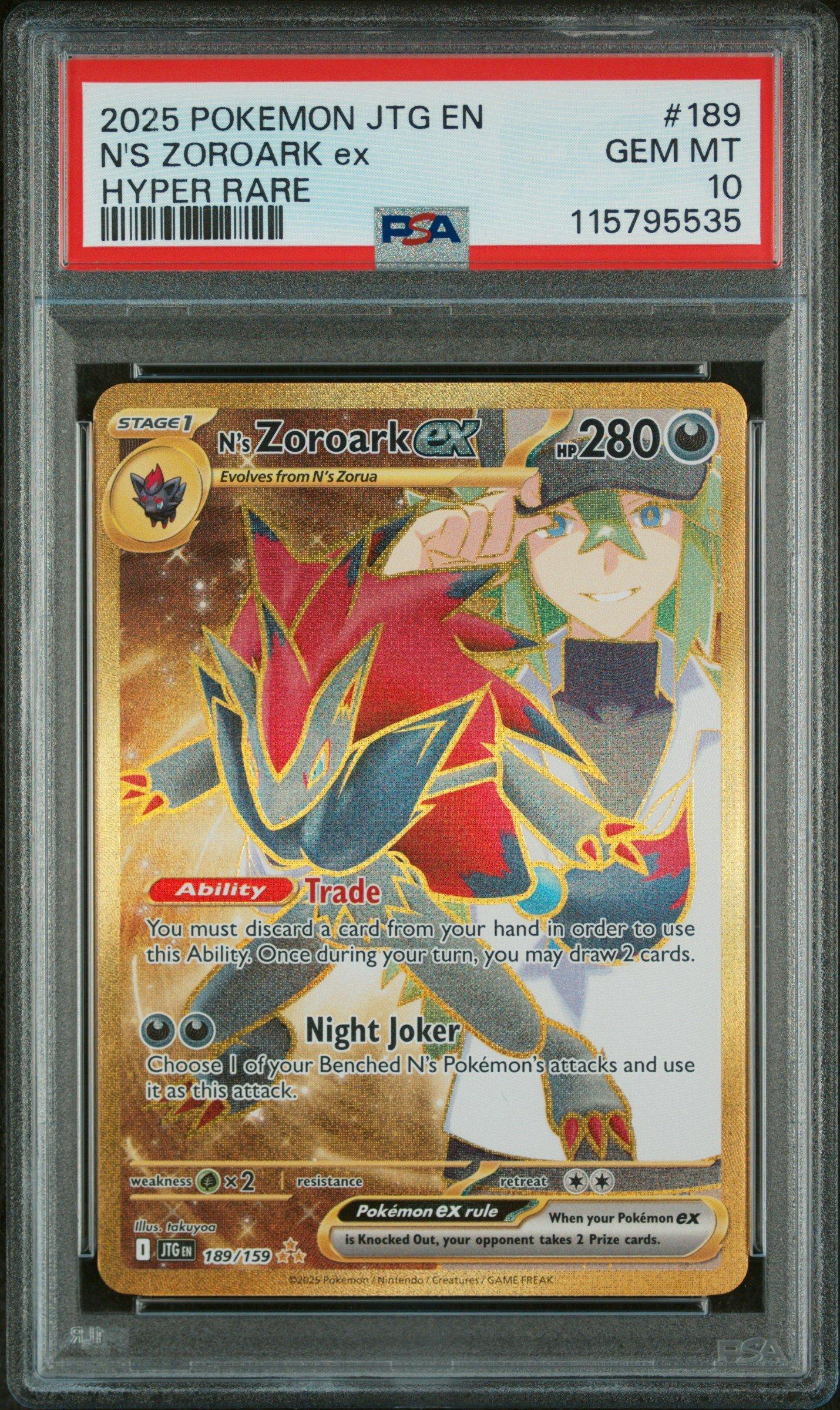 2025 Pokemon Jtg En-journey Together 189 N's Zoroark Ex Hyper Rare