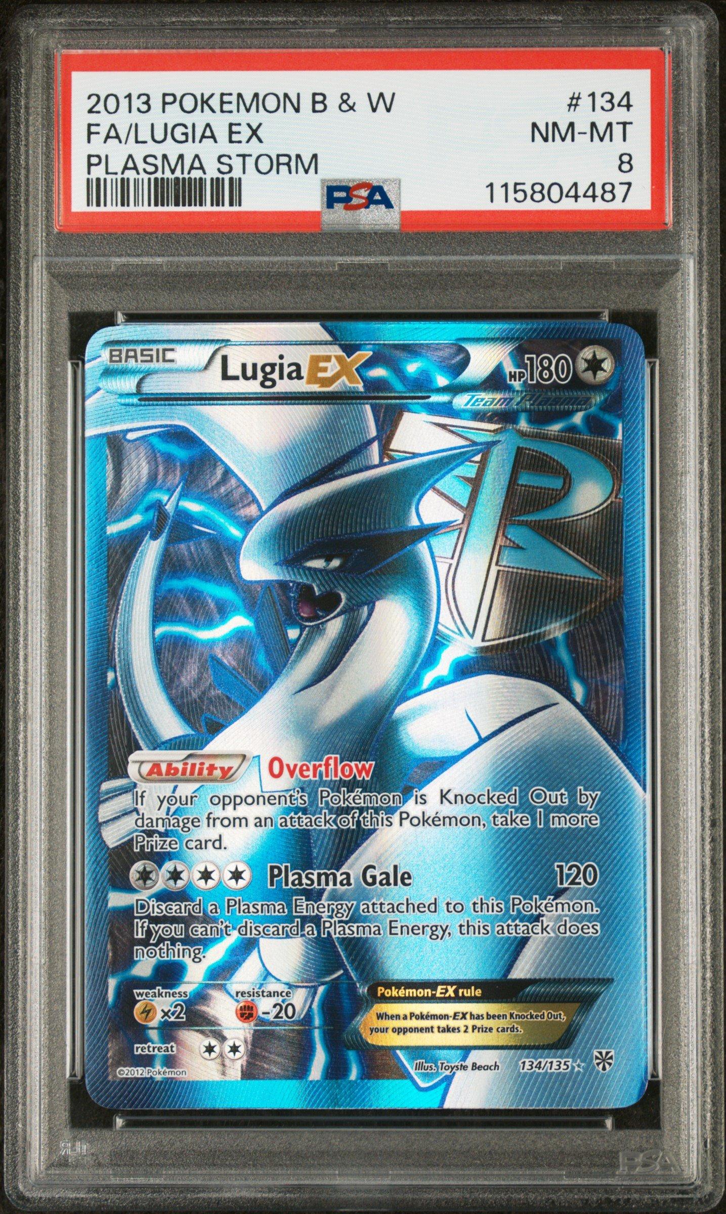 2013 Pokemon Black & White Plasma Storm 134 Full Art/lugia Ex PSA