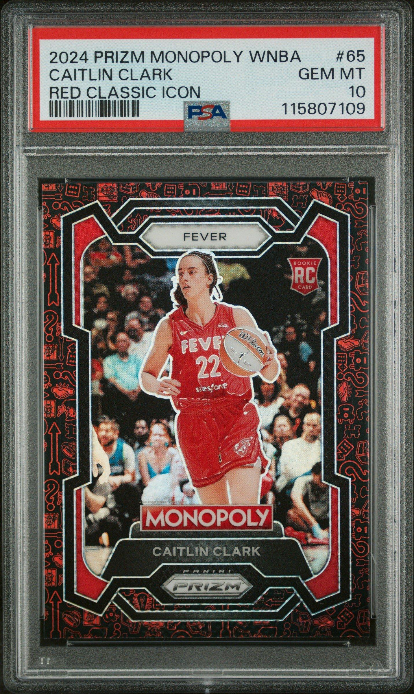 2024 Panini Prizm Monopoly Wnba 65 Caitlin Clark Red Classic Icon PSA 10