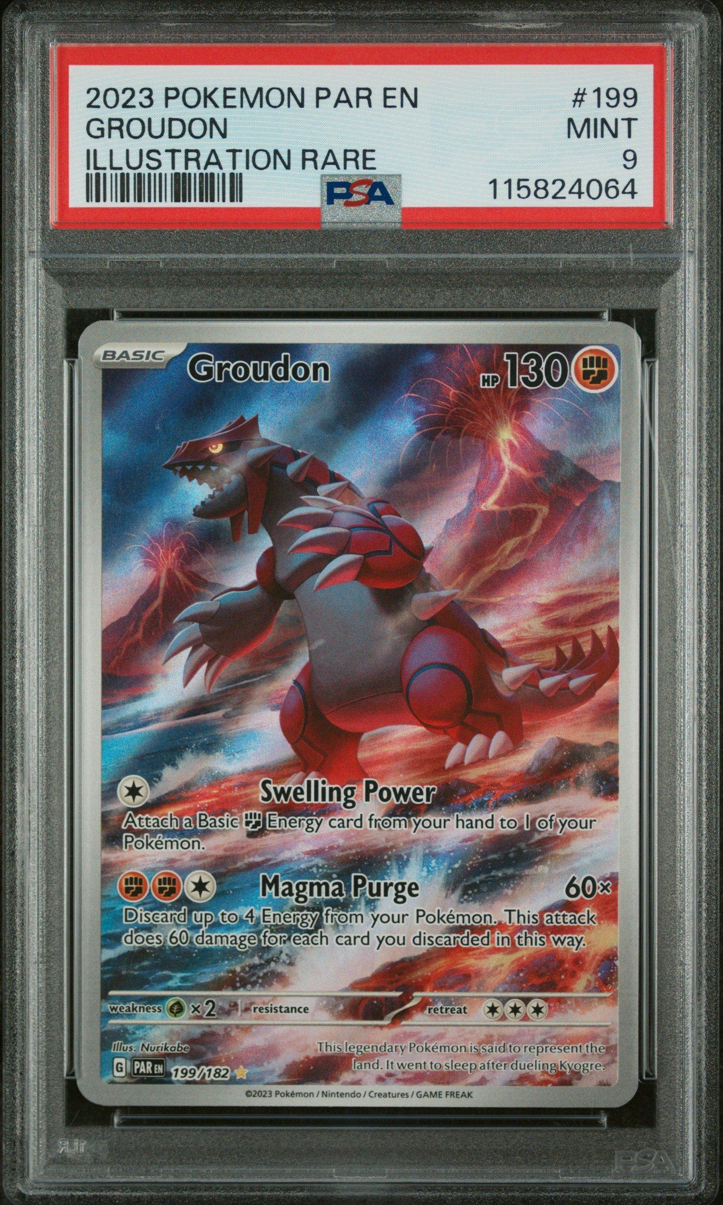 2023 Pokemon Par En-paradox Rift 199 Groudon Illustration Rare PSA