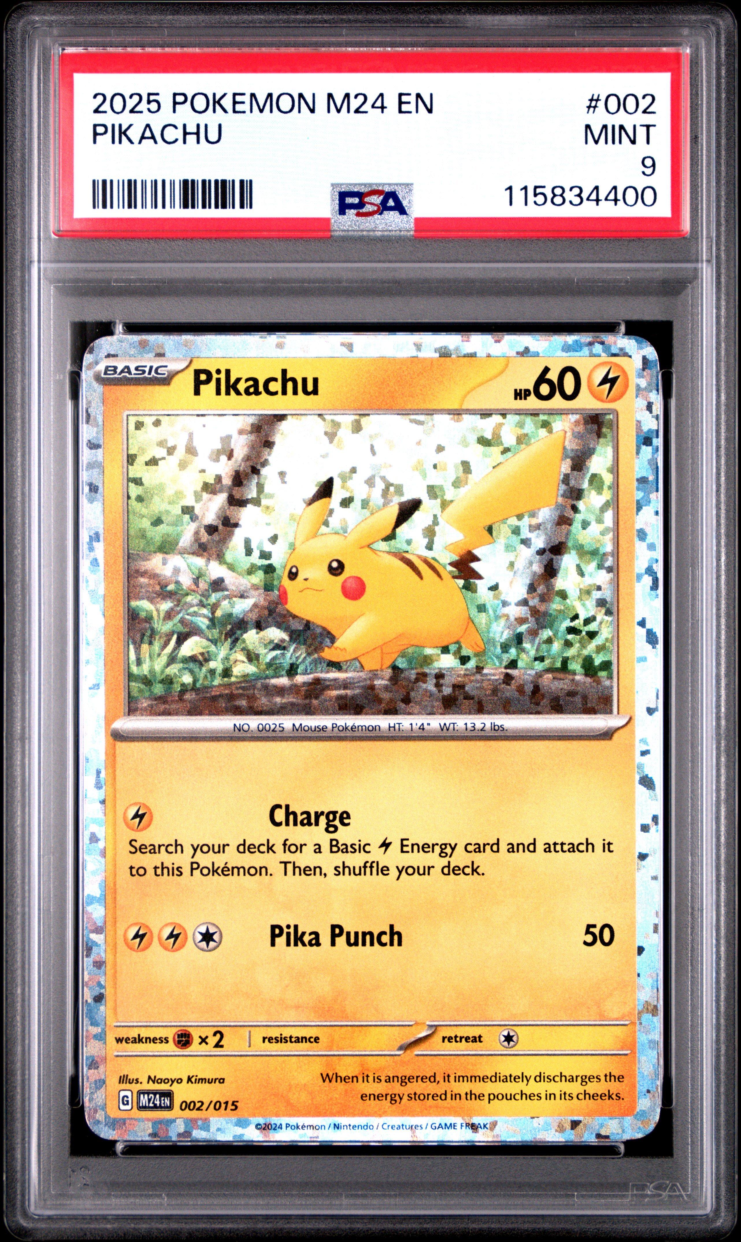 2025 POKEMON ピカチュウ PSA 9 マクドナルド 2025 Pokemon M24 En-mcdonald's Collection 002 Pikachu PSA 9 Graded