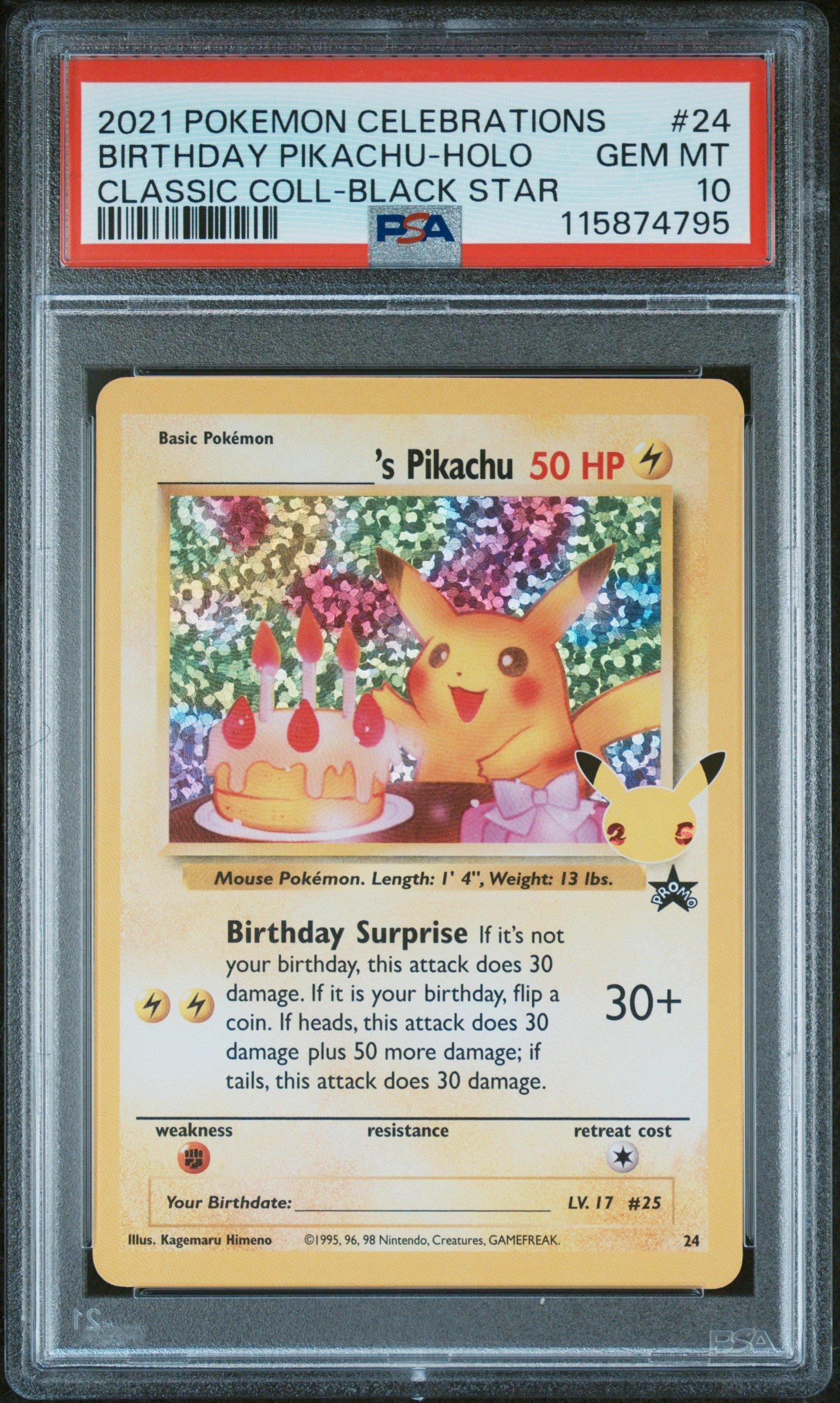 2021 Pokemon Celebrations Classic Collection 24 Birthday Pikachu
