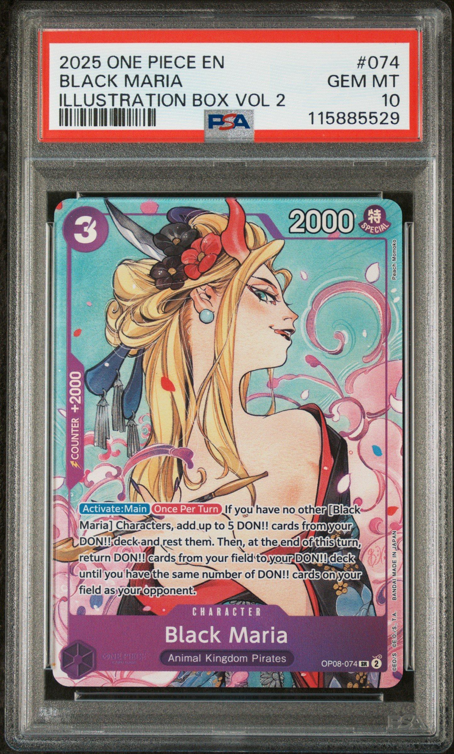 2025 One Piece Promos 074 Black Maria Illustration Box Vol.2 PSA 10