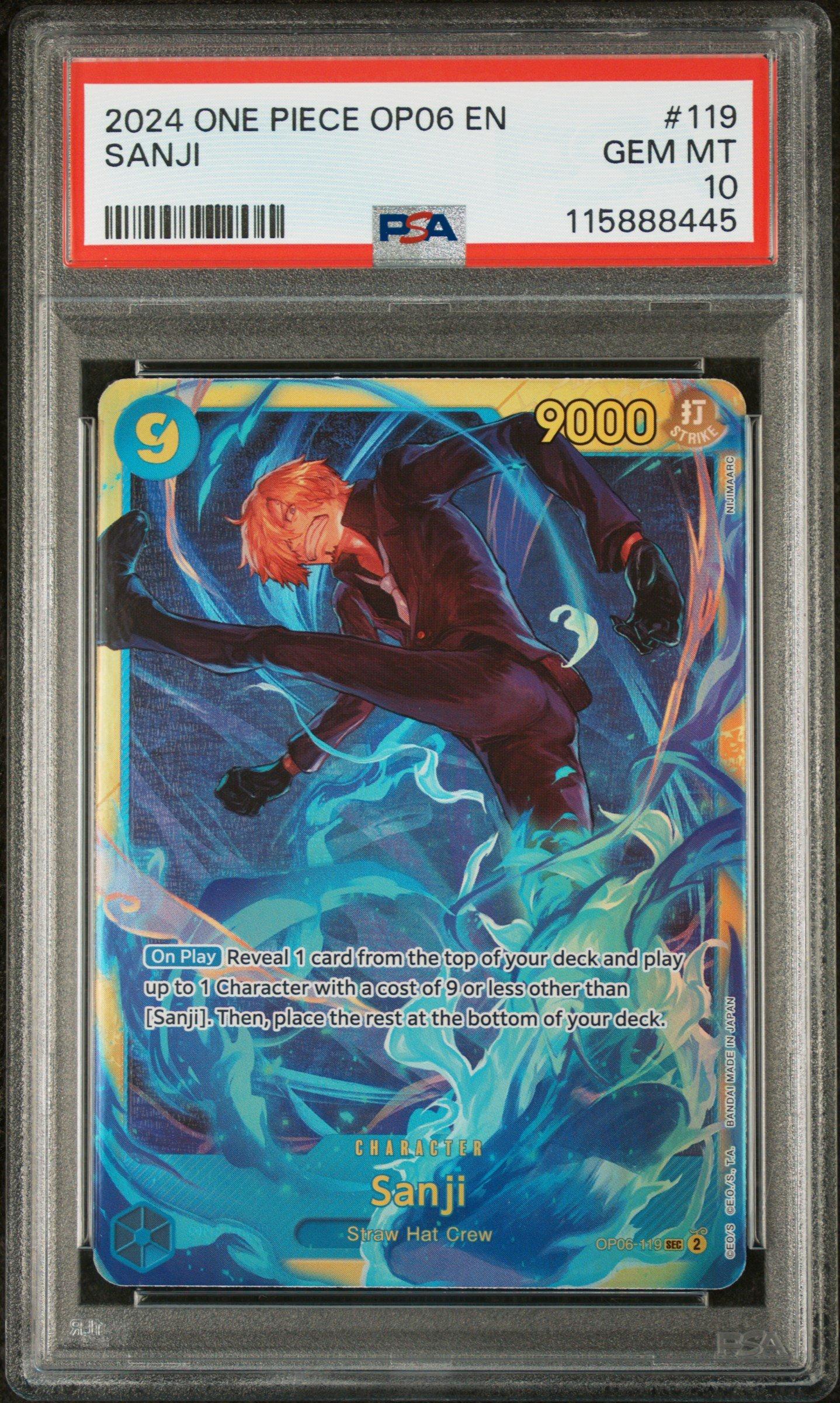 2024 One Piece Op06-wings Of The Captain 119 Sanji PSA 10