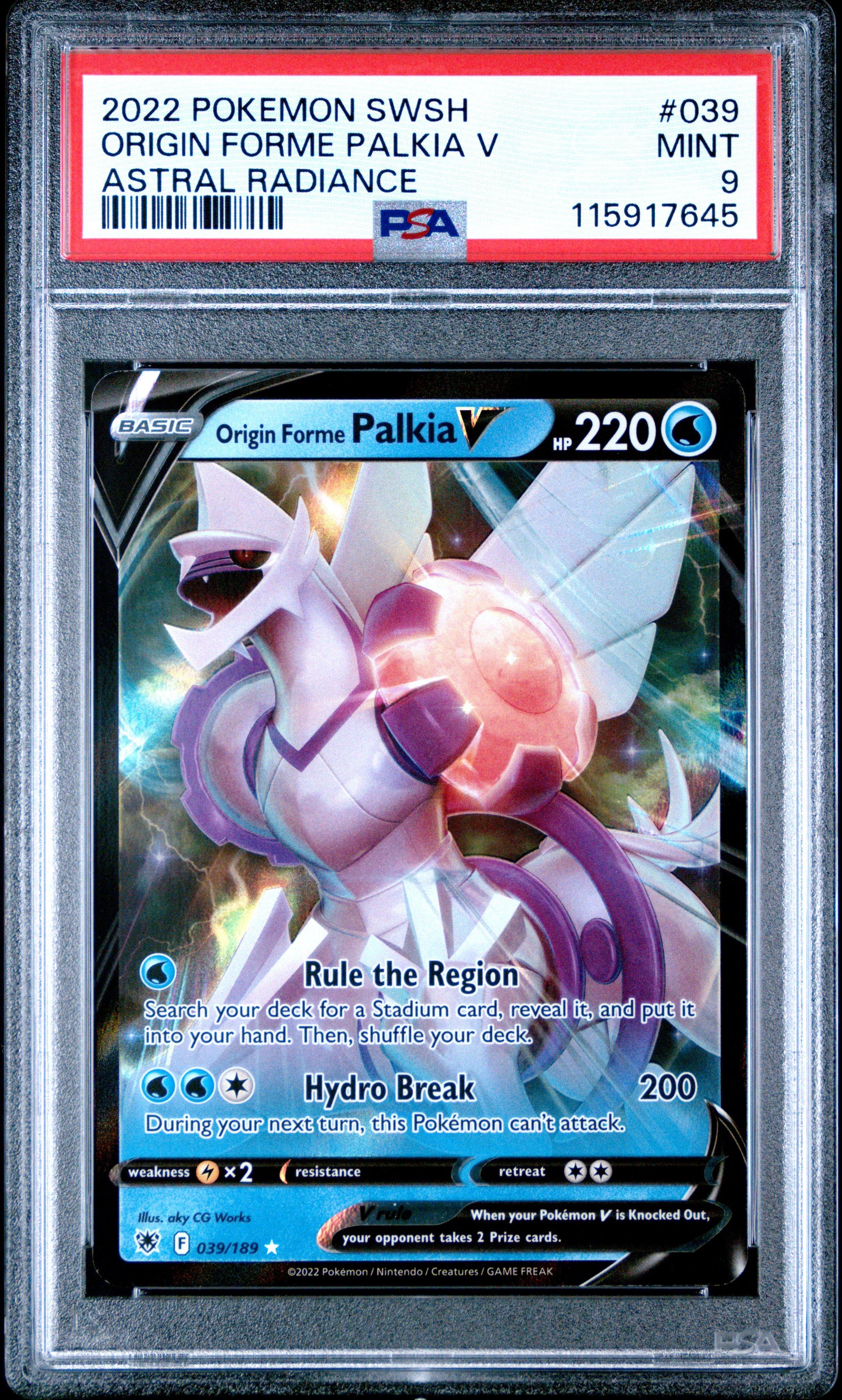 2022 Pokemon Sword & Shield Astral Radiance 039 Origin Forme Palkia V PSA 9  Graded Card | GameStop