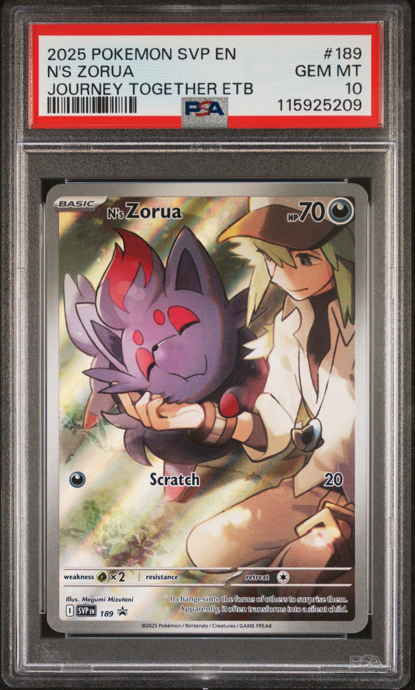 2025 Pokemon Svp En-sv Black Star Promo 189 N's Zorua Journey