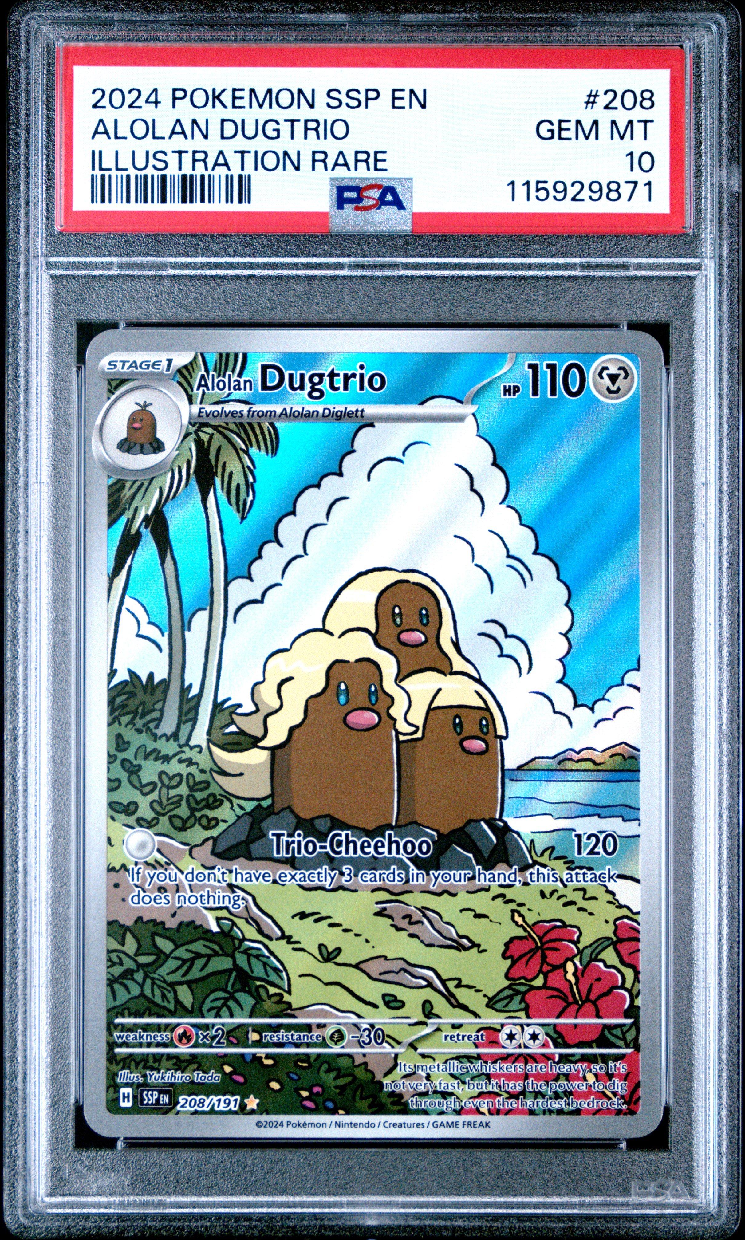 2024 Pokemon Ssp En-surging Sparks 208 Alolan Dugtrio Illustration