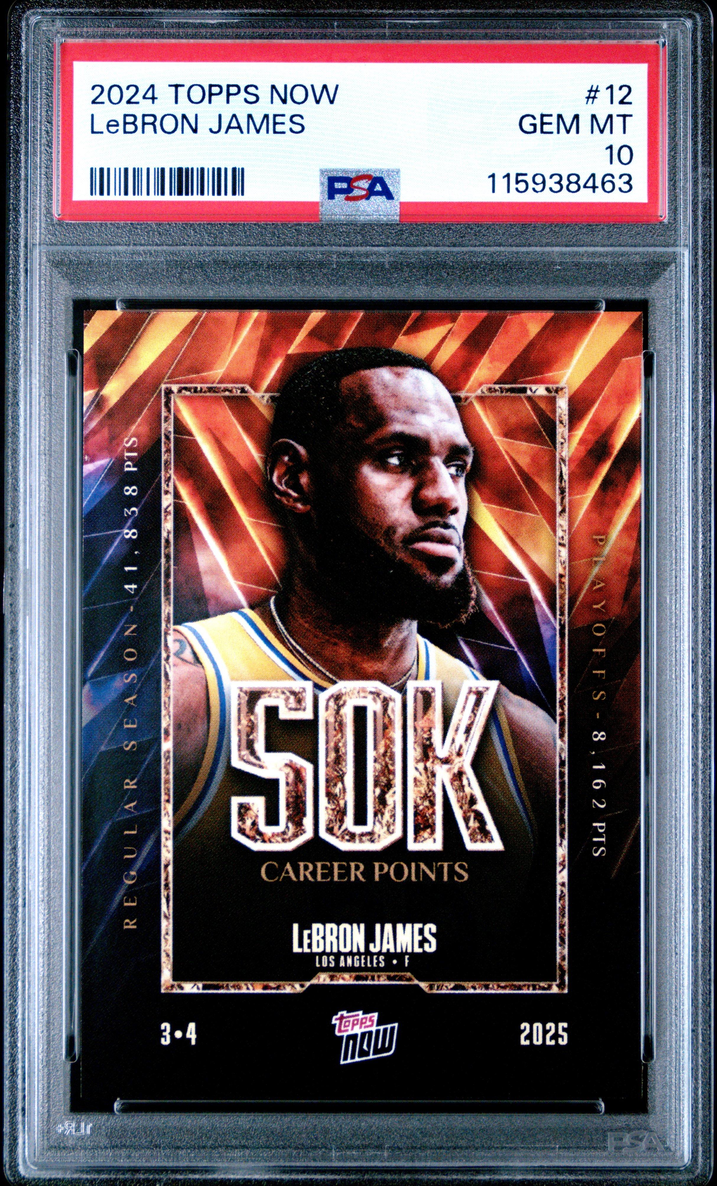 2024 Topps Now 12 Lebron James PSA 10 Graded Card | GameStop