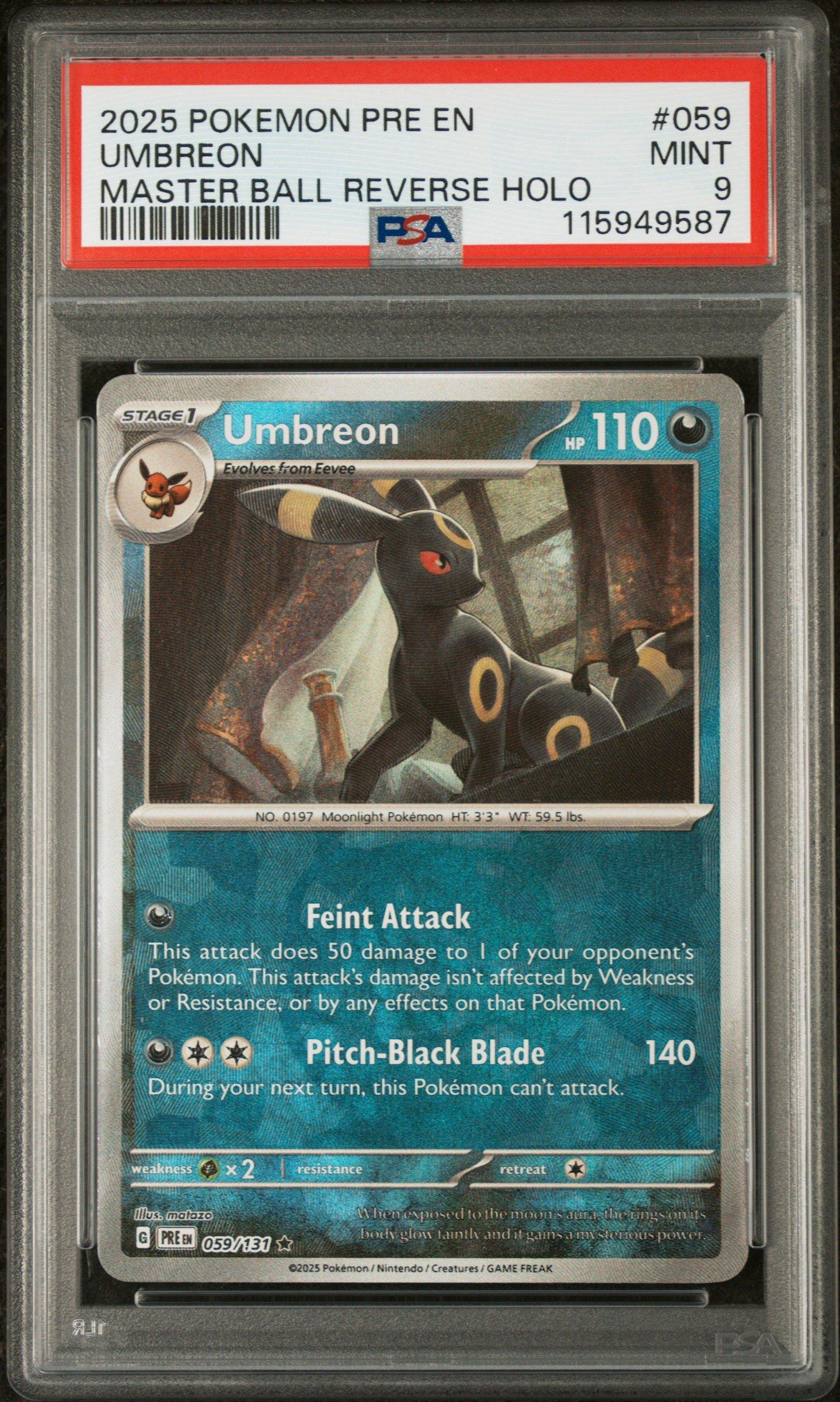 2025 Pokemon Pre En-prismatic Evolutions 059 Umbreon Master Ball