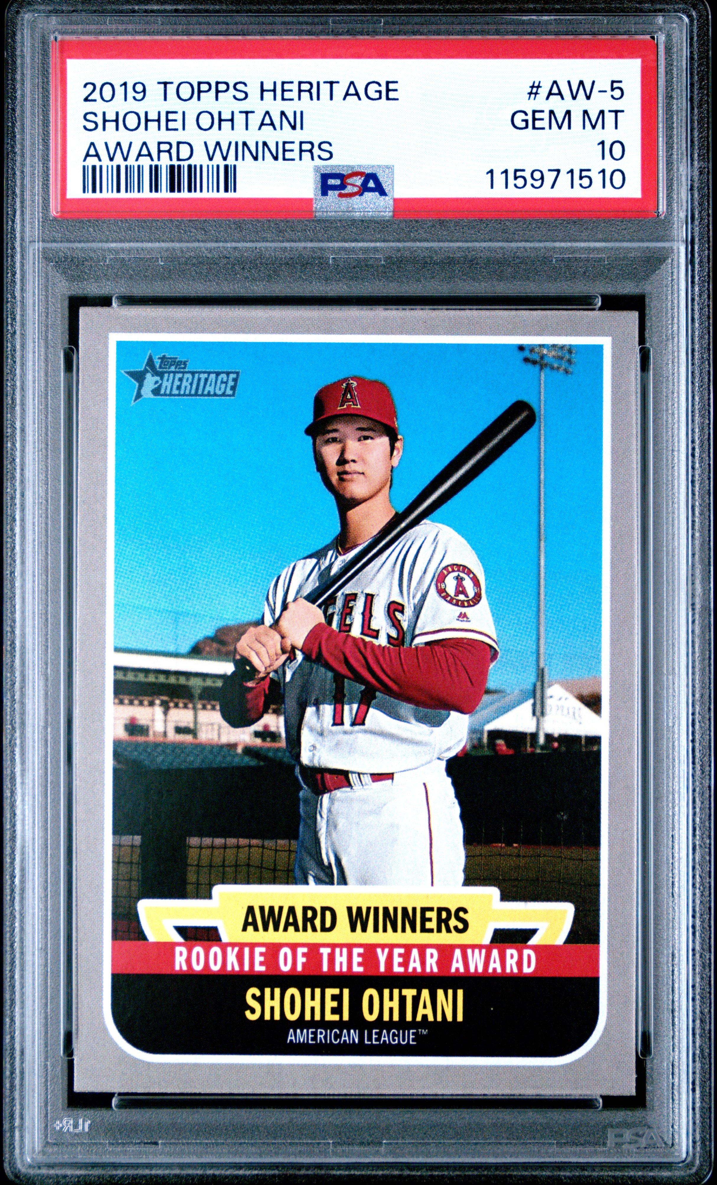 2019 Topps Heritage Award Winners Aw-5 Shohei Ohtani PSA 10 Graded