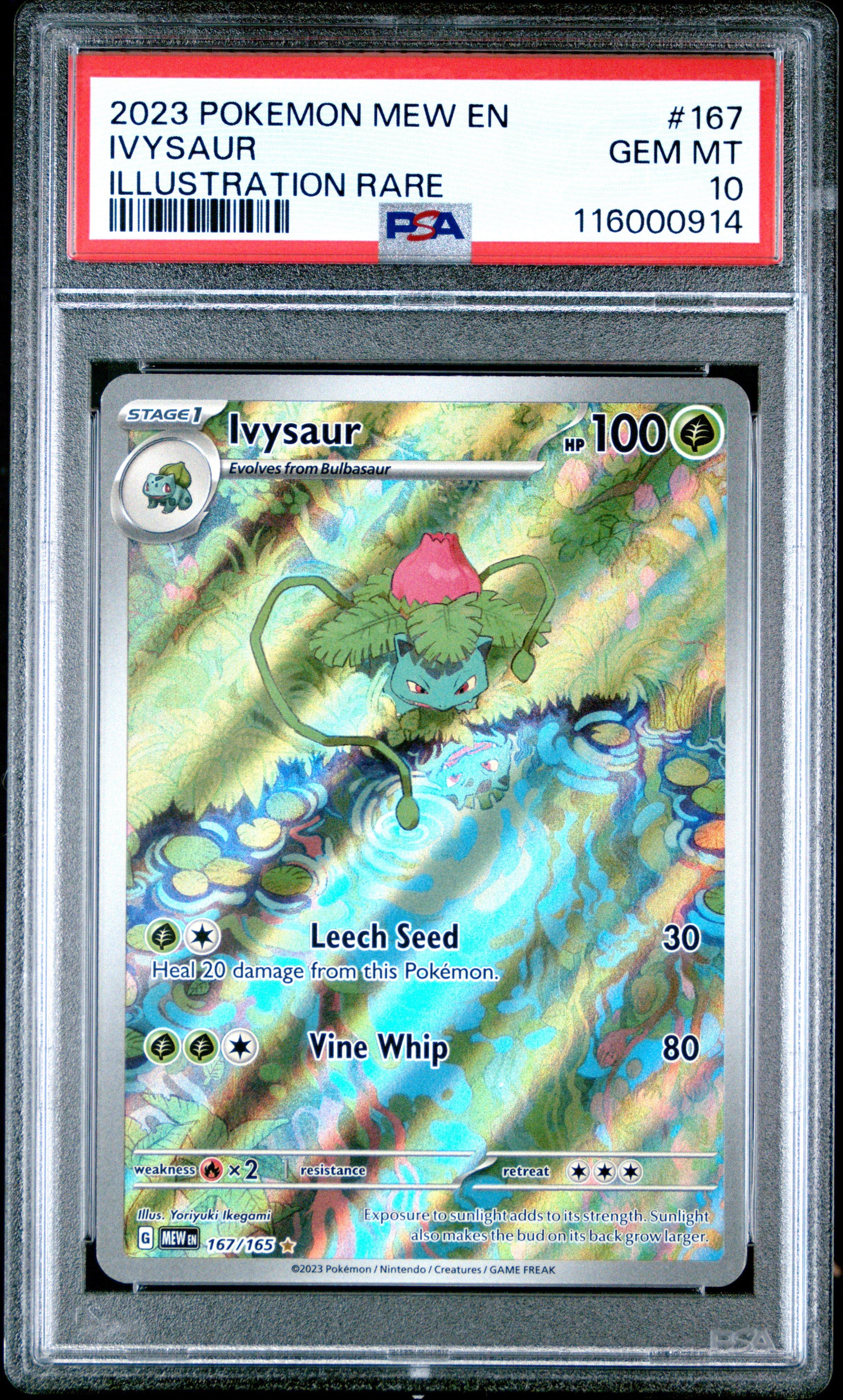 2023 Pokemon Mew En-151 167 Ivysaur Illustration Rare PSA 10