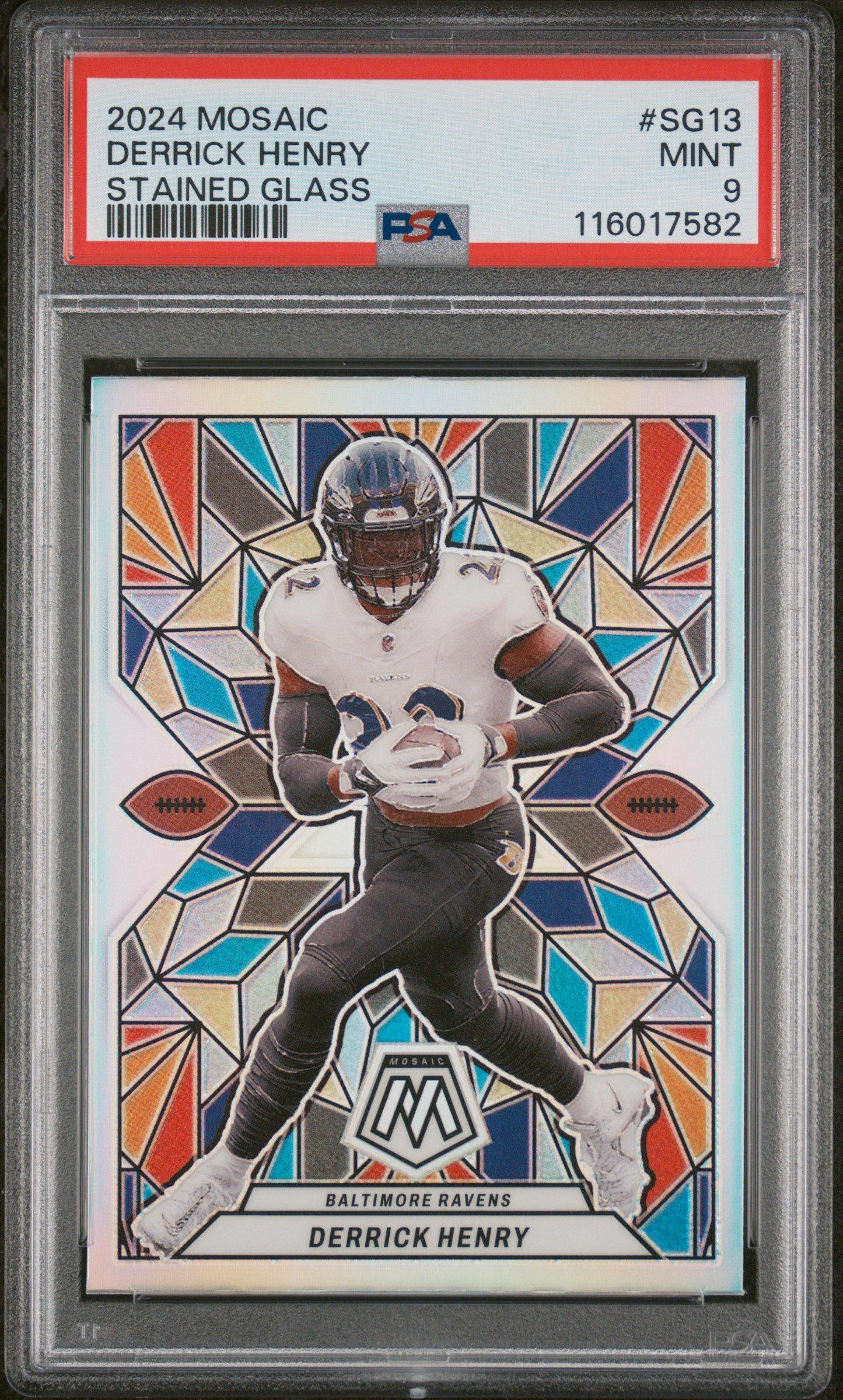 2024 Panini Mosaic Stained Glass Sg13 Derrick Henry PSA 9