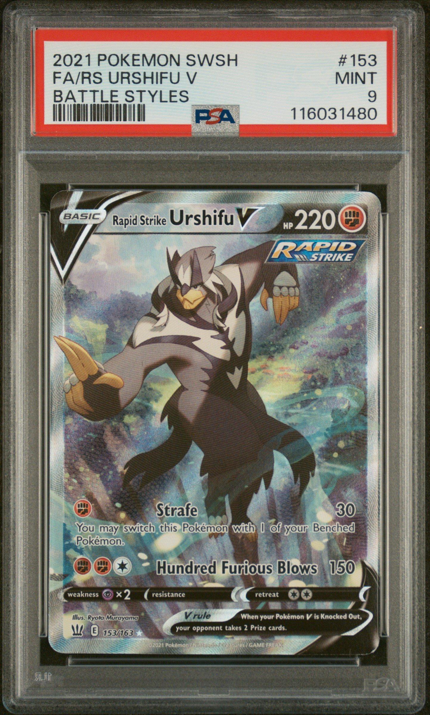 2021 Pokemon Sword & Shield Battle Styles 153 Full Art/rapid Strike Urshifu V PSA