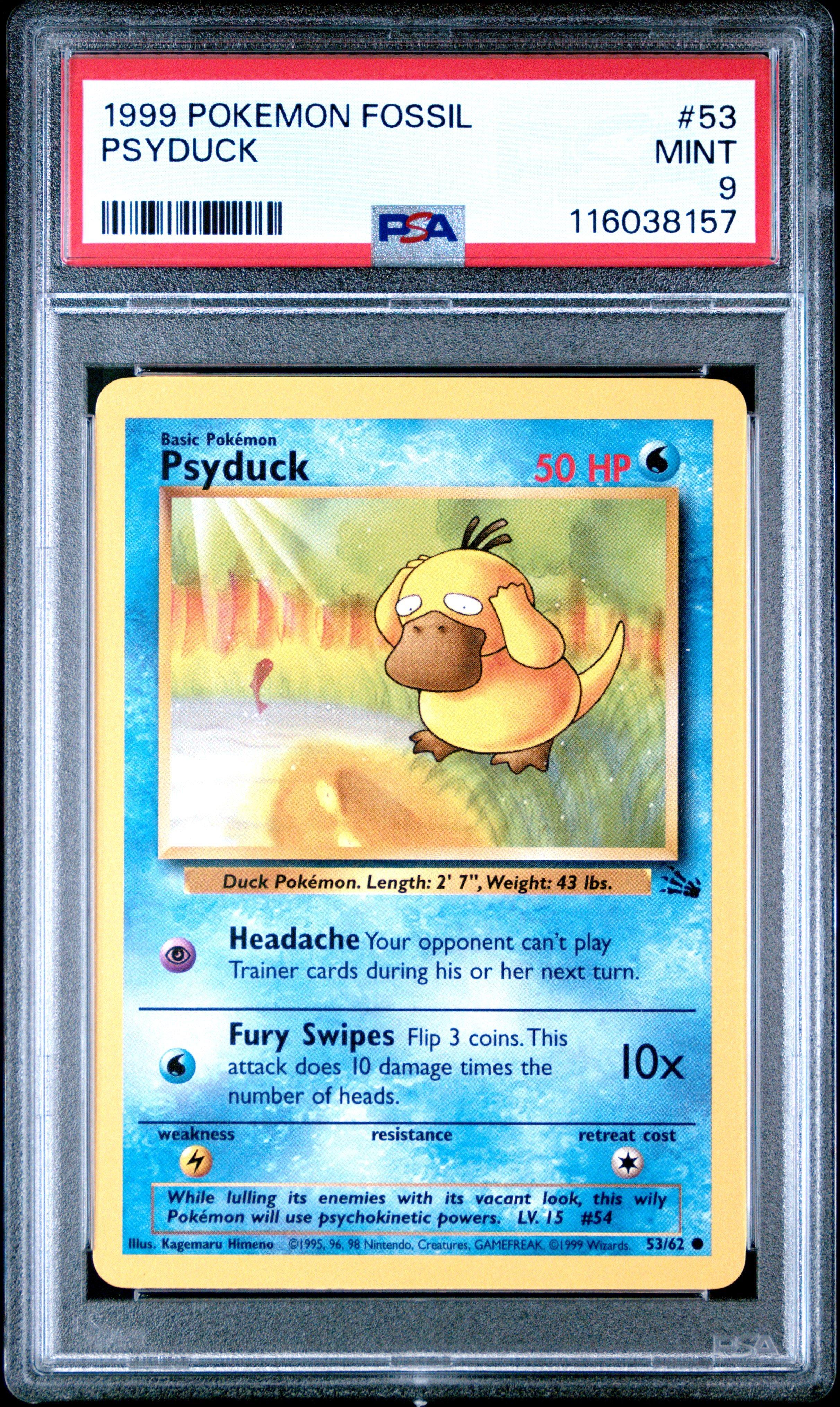 1999 Pokemon Fossil 53 Psyduck PSA 9 Graded Card | GameStop