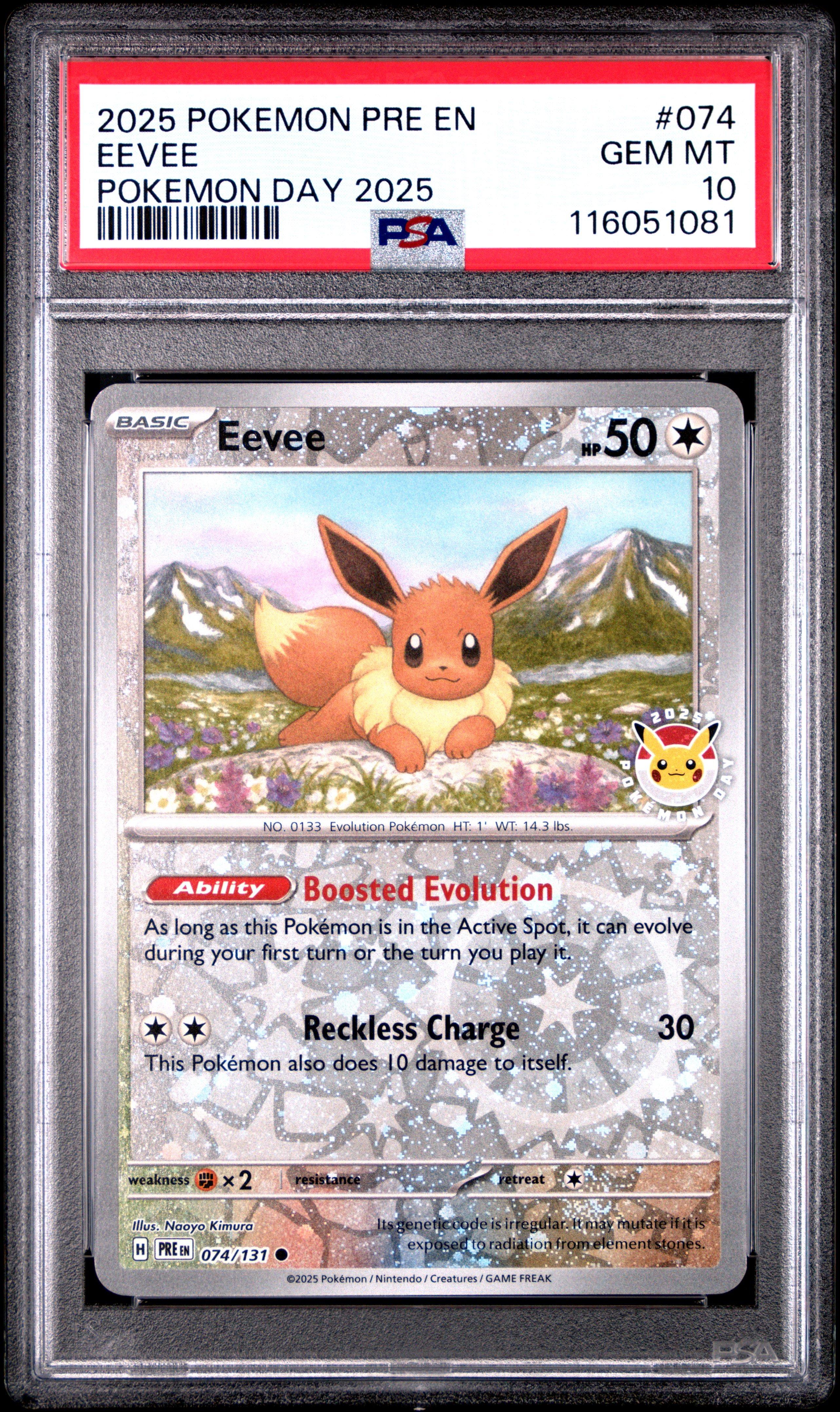 2025 Pokemon Pre En-prismatic Evolutions 074 Eevee Pokemon Day