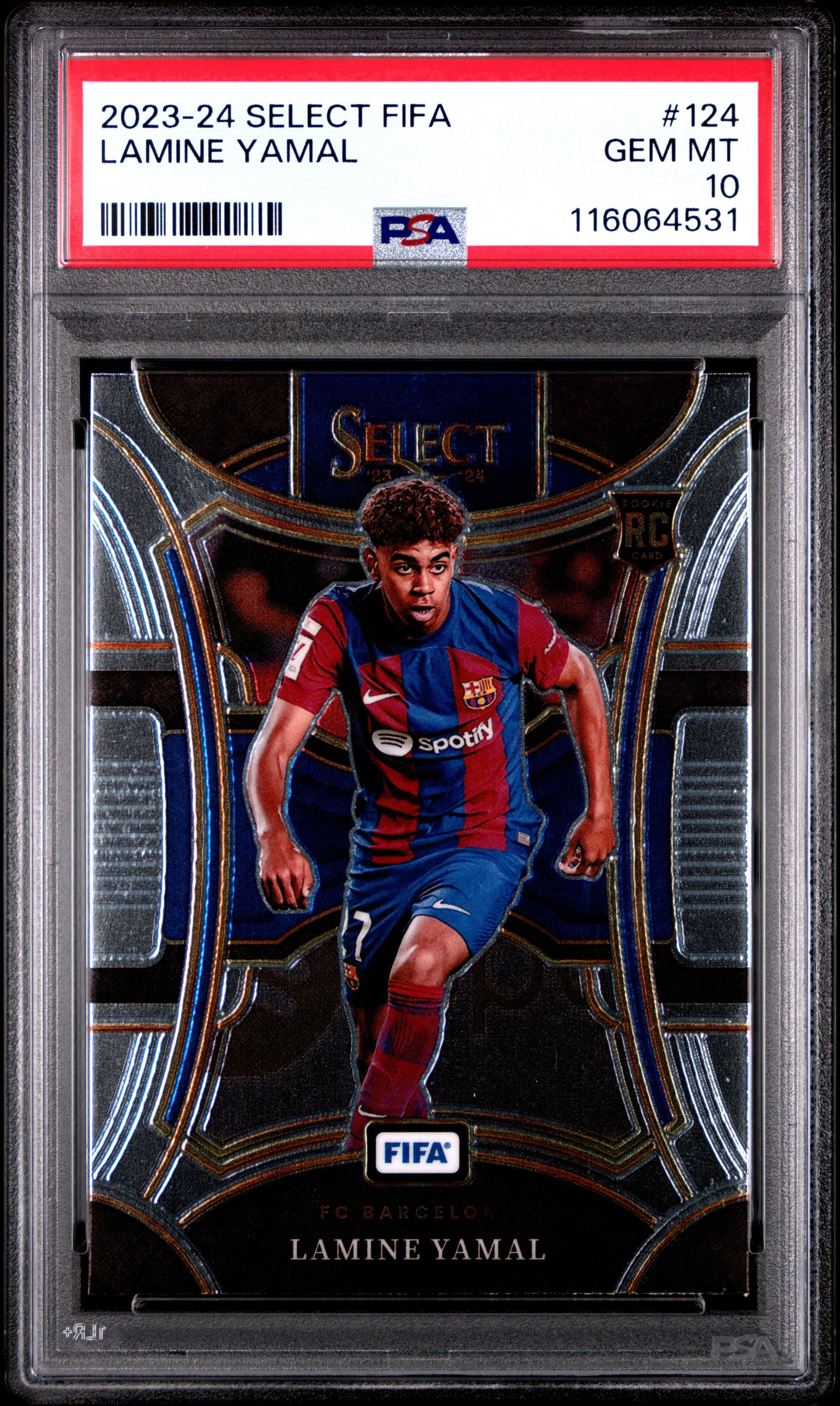2023-24 Panini Select Fifa 124 Lamine Yamal PSA 10 Graded Card 
