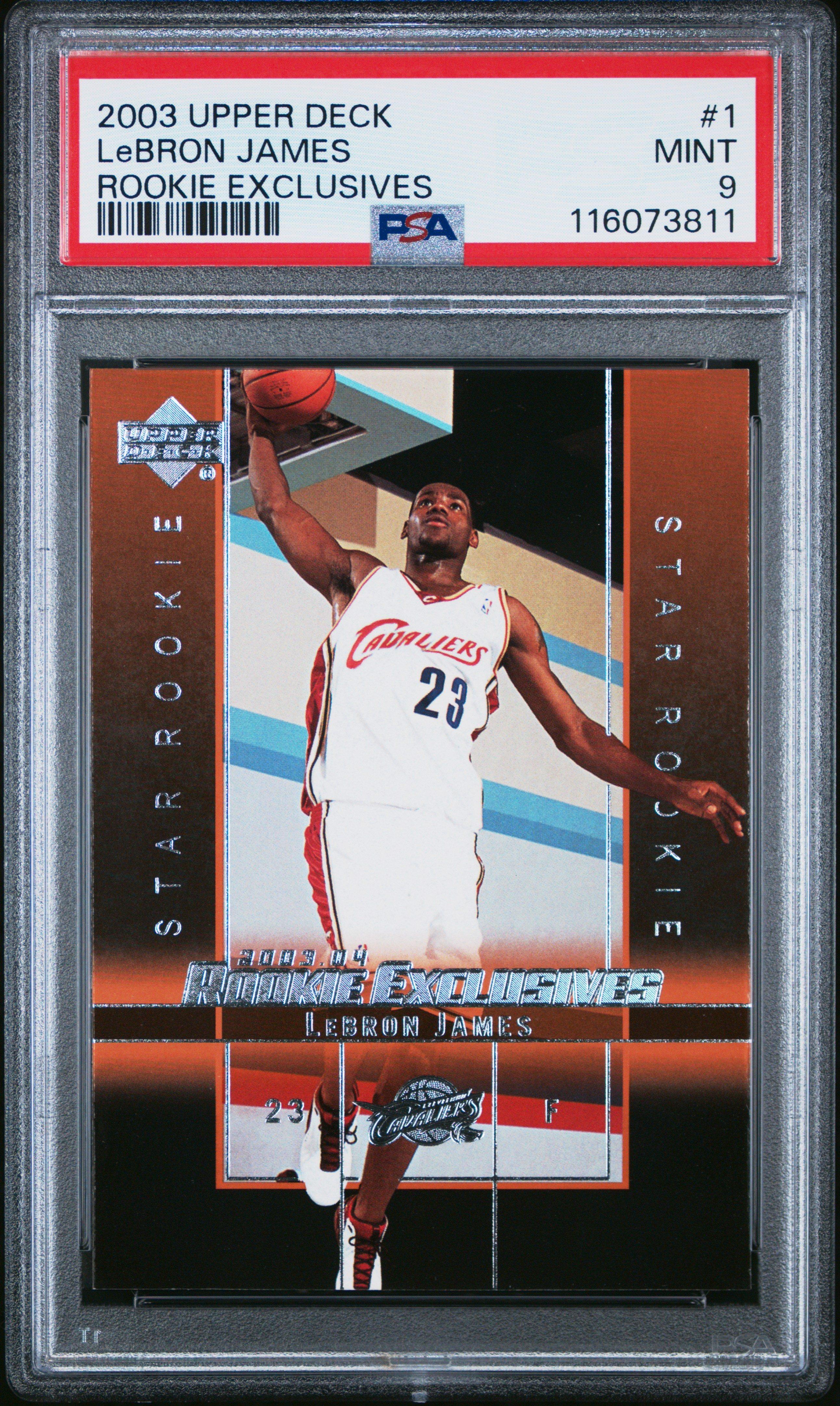 2003 Upper Deck Rookie Exclusives 1 Lebron James PSA 9