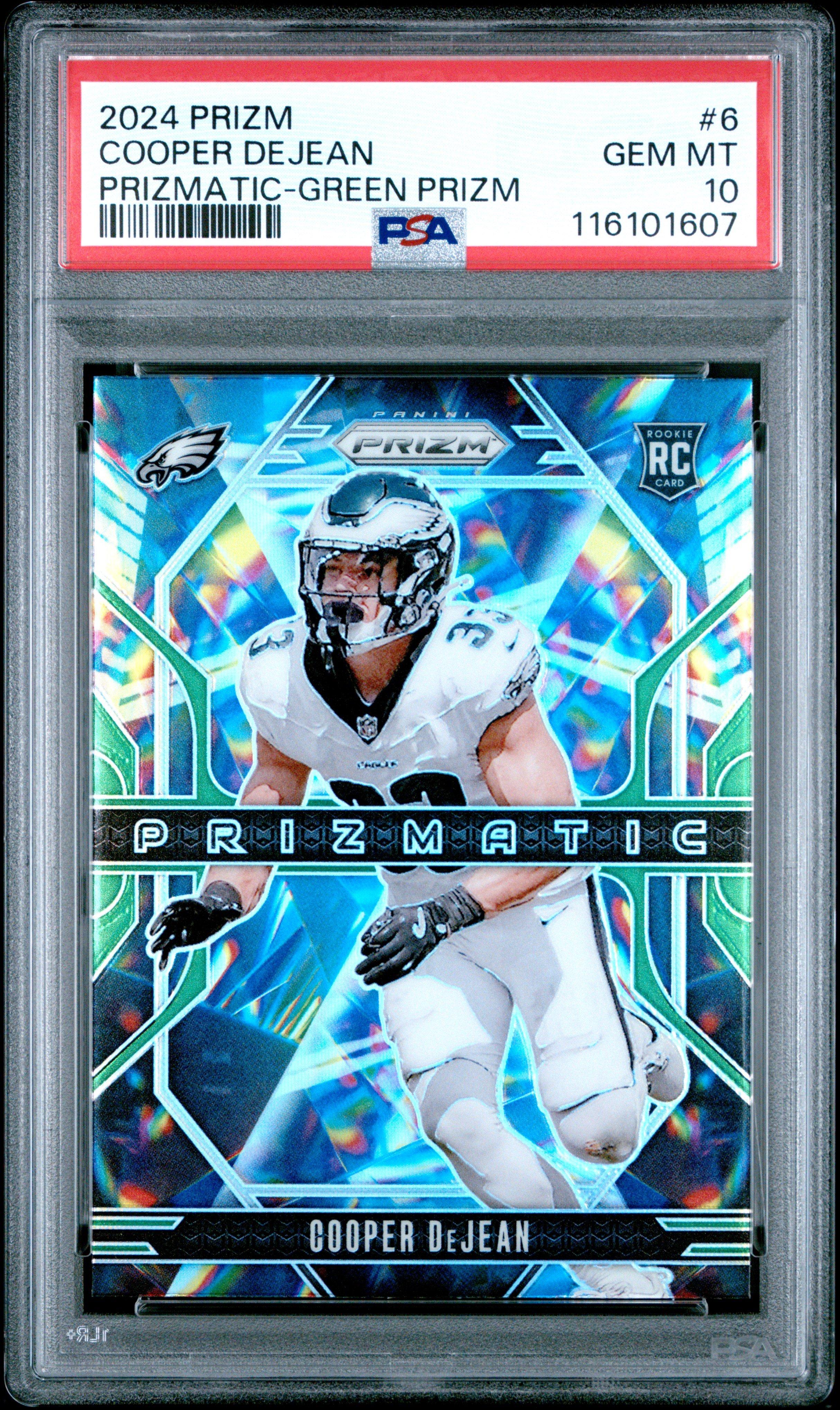 2024 Panini Prizm Prizmatic 6 Cooper Dejean Green Prizm PSA 10