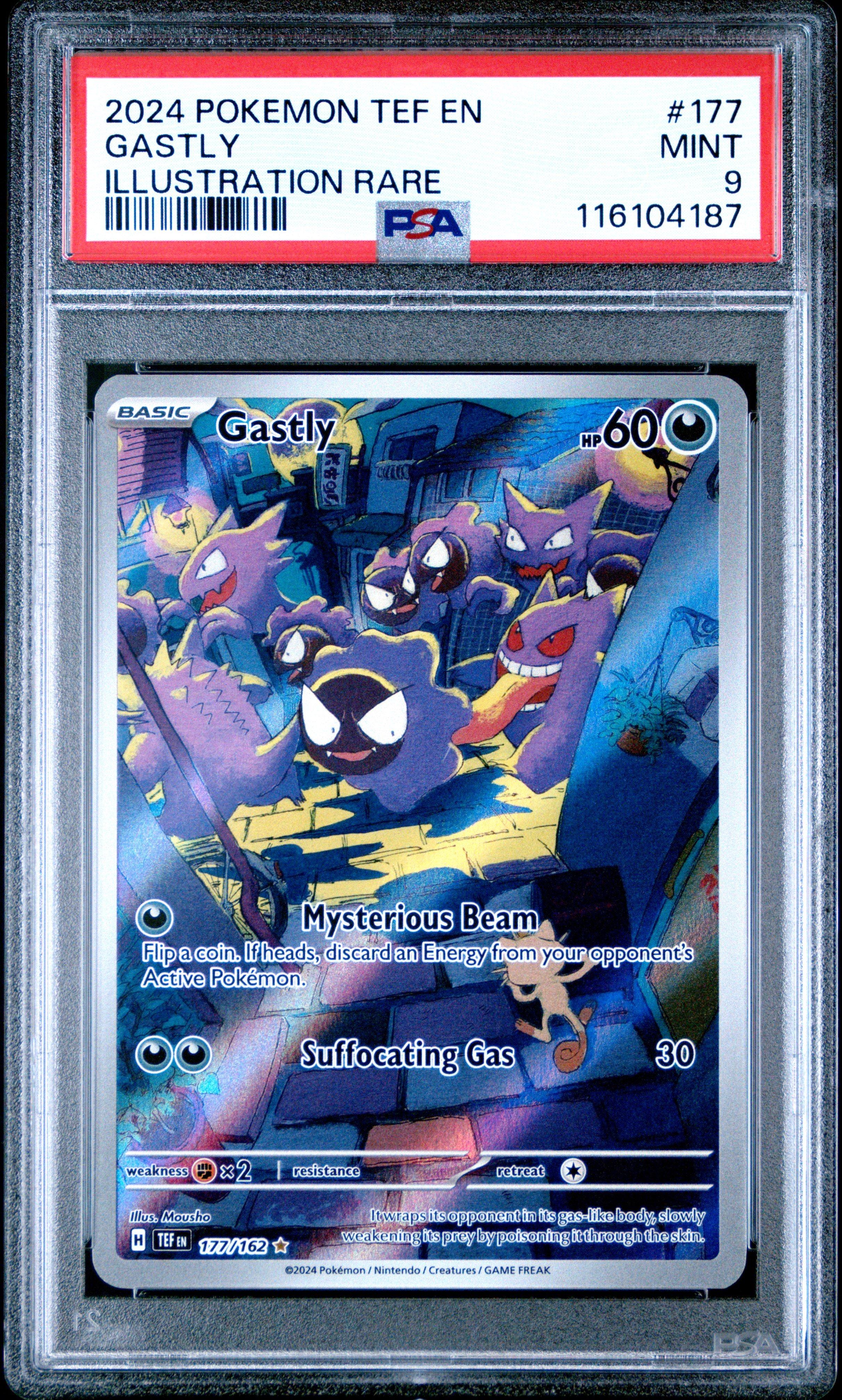 2024 Pokemon Tef En-temporal Forces 177 Gastly Illustration Rare