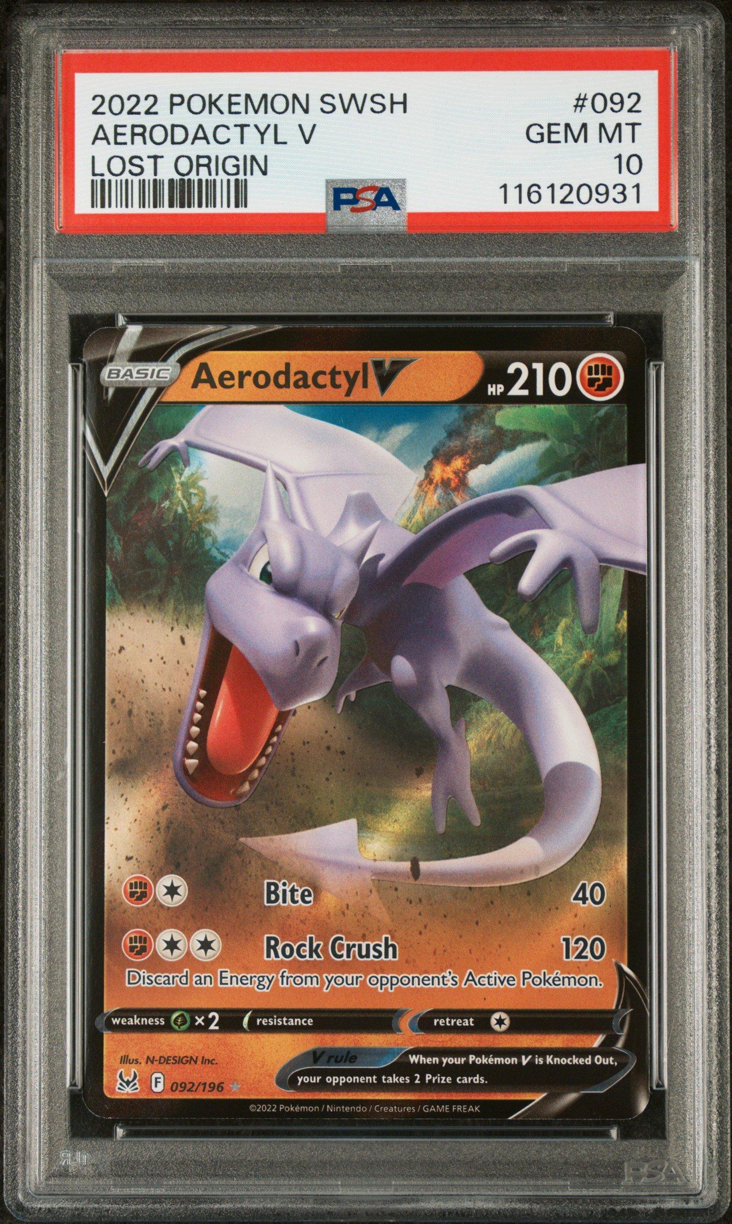 ポケモンカード Aerodactyl V PSA 10　プテラV 2022 Pokemon Sword & Shield Lost Origin 092 Aerodactyl V PSA 10