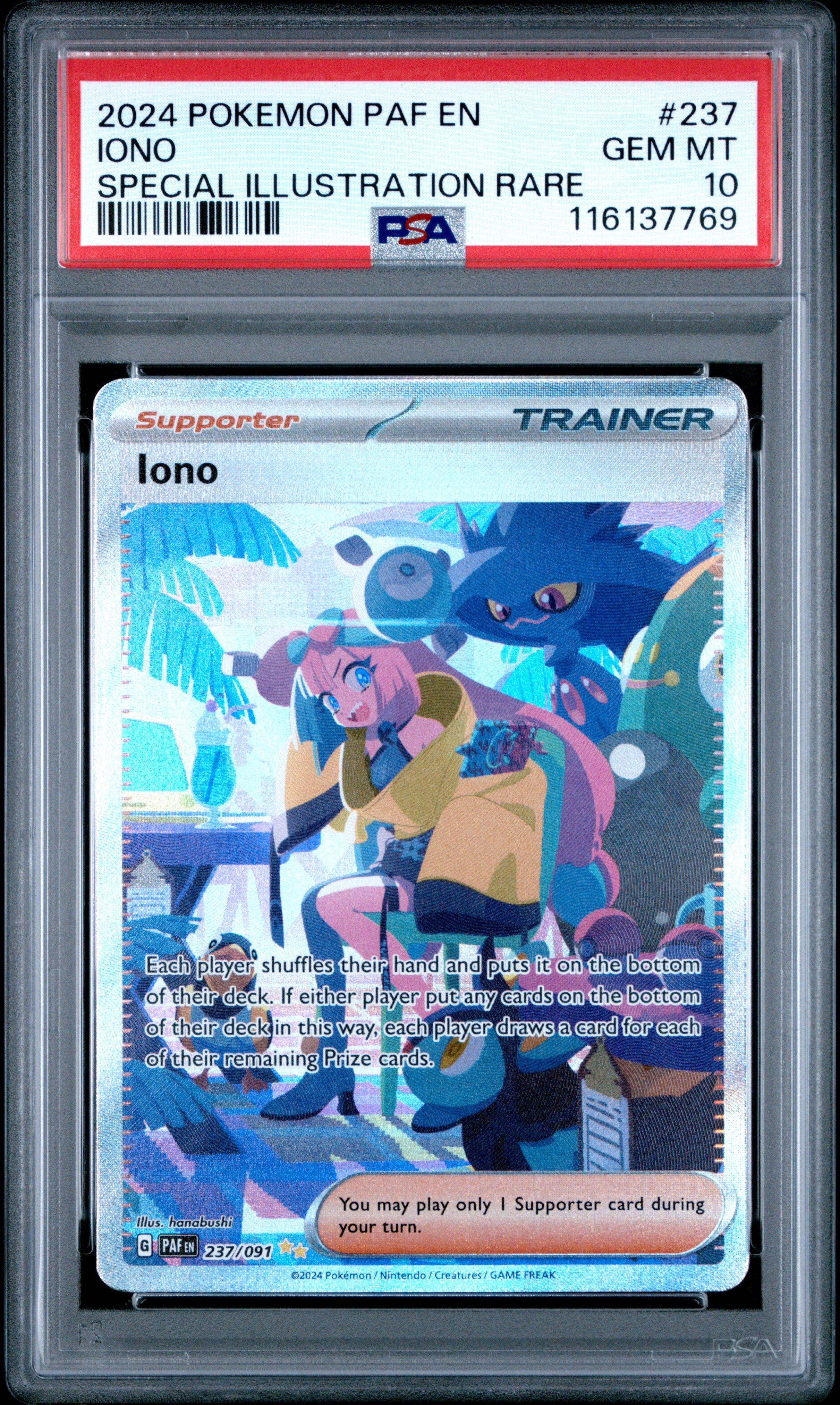 2024 Pokemon Paf En-paldean Fates 237 Iono Special Illustration