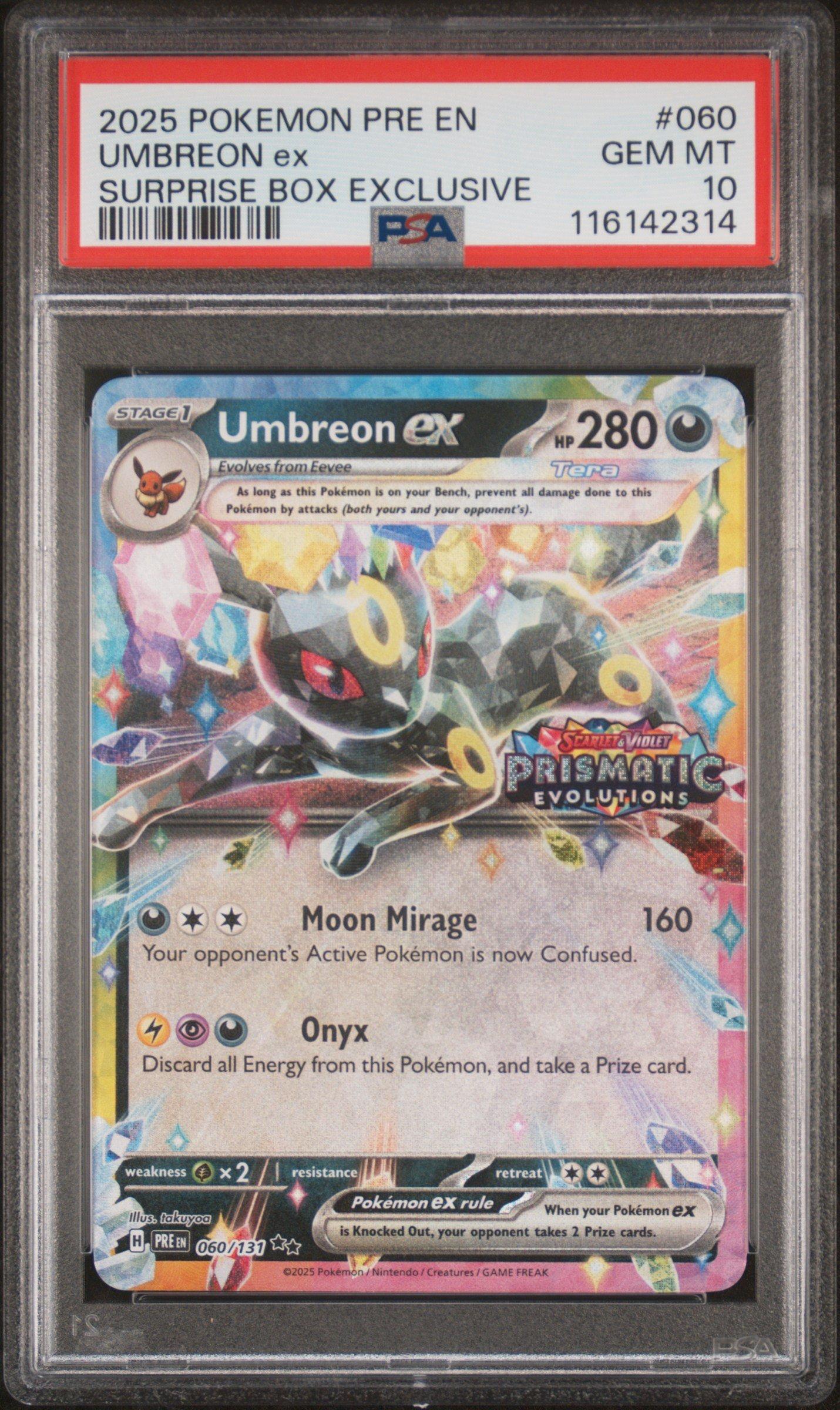 2025 Pokemon Pre En-prismatic Evolutions 060 Umbreon Ex Surprise
