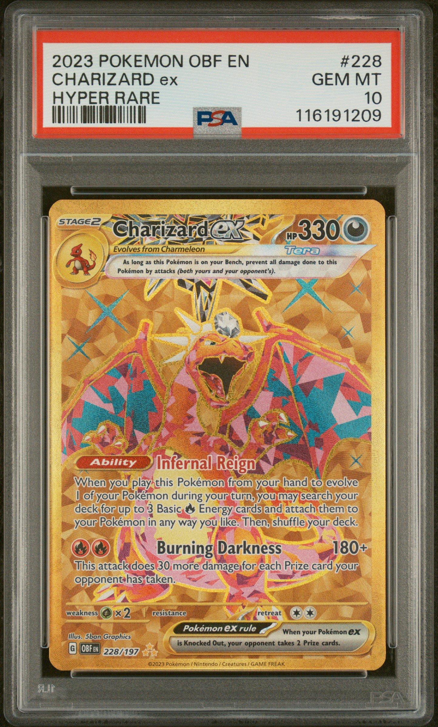 2023 Pokemon Obf En-obsidian Flames 228 Charizard Ex Hyper Rare