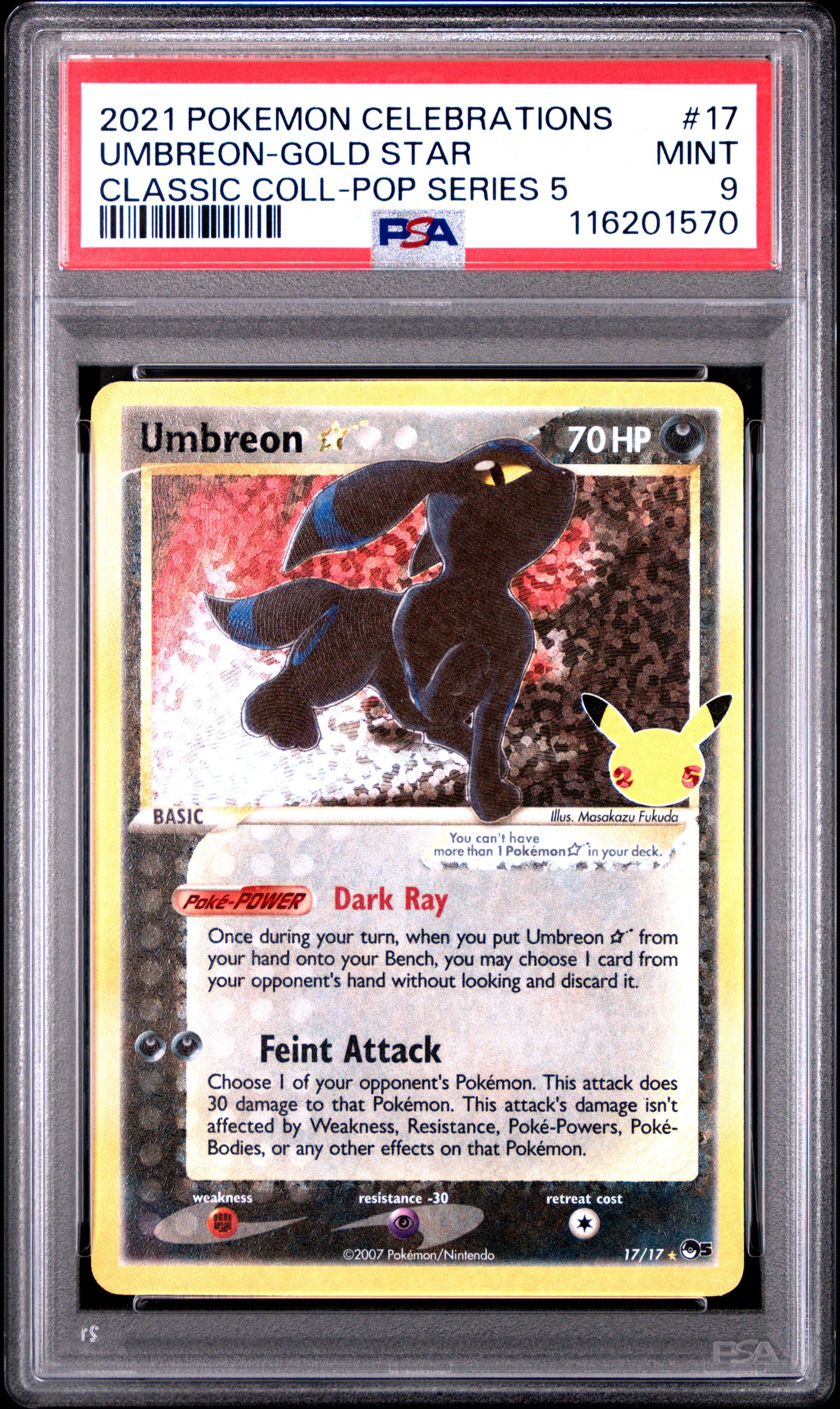 2021 Pokemon Celebrations Classic Collection 17 Umbreon-gold Star
