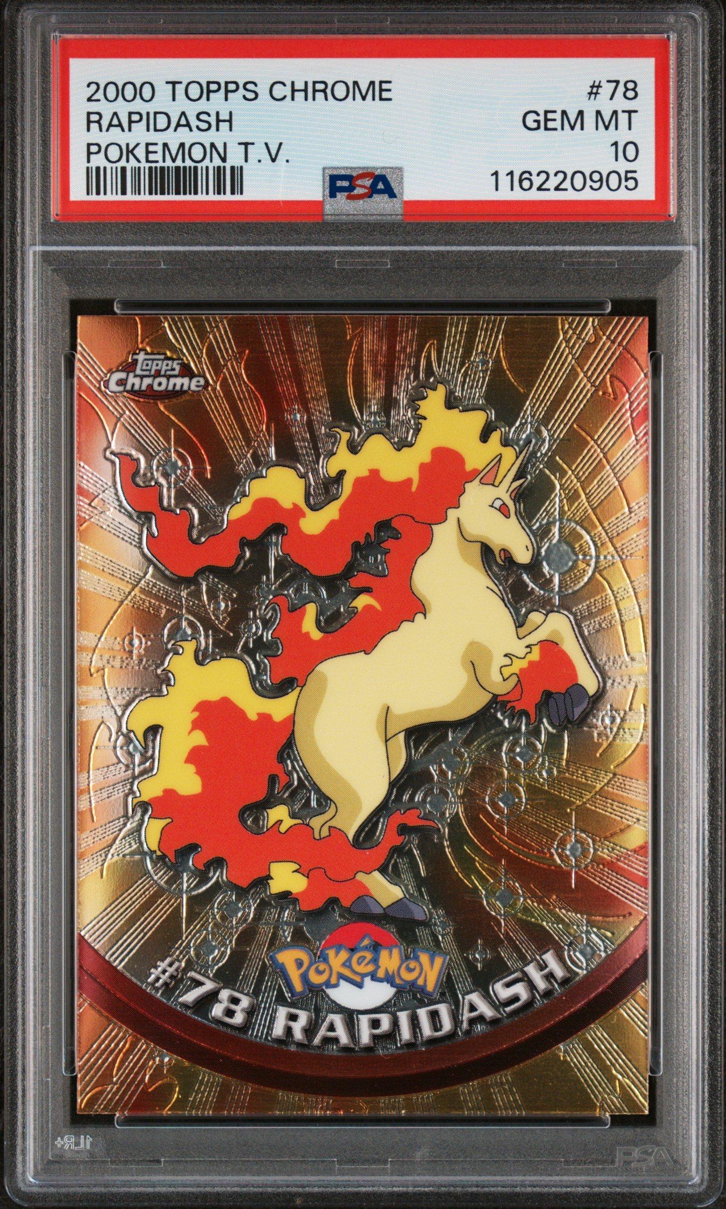 2000 Topps Chrome Pokemon T.v. 78 Rapidash PSA 10