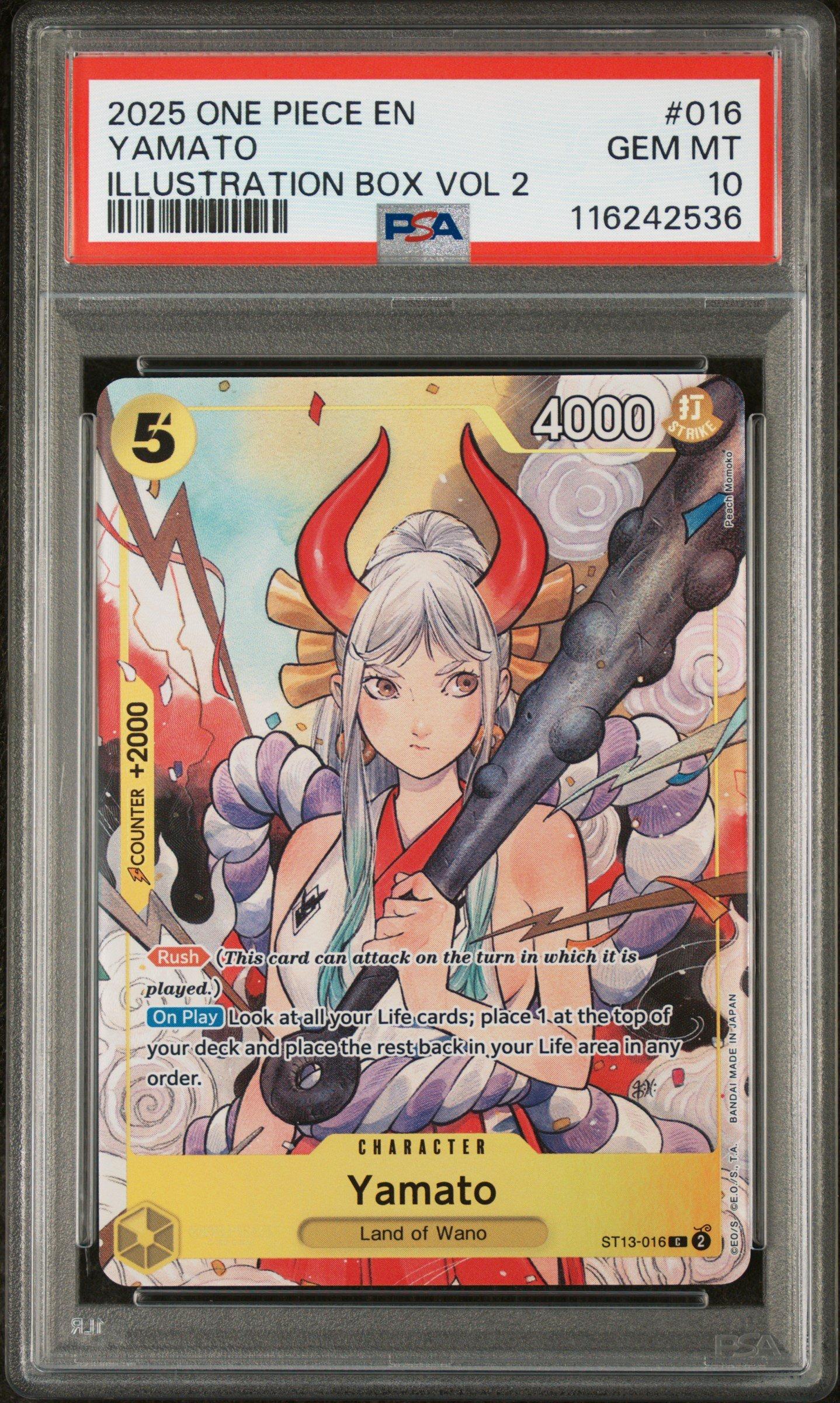 2025 One Piece Promos 016 Yamato Illustration Box Vol.2 PSA 10 Graded Card  | GameStop