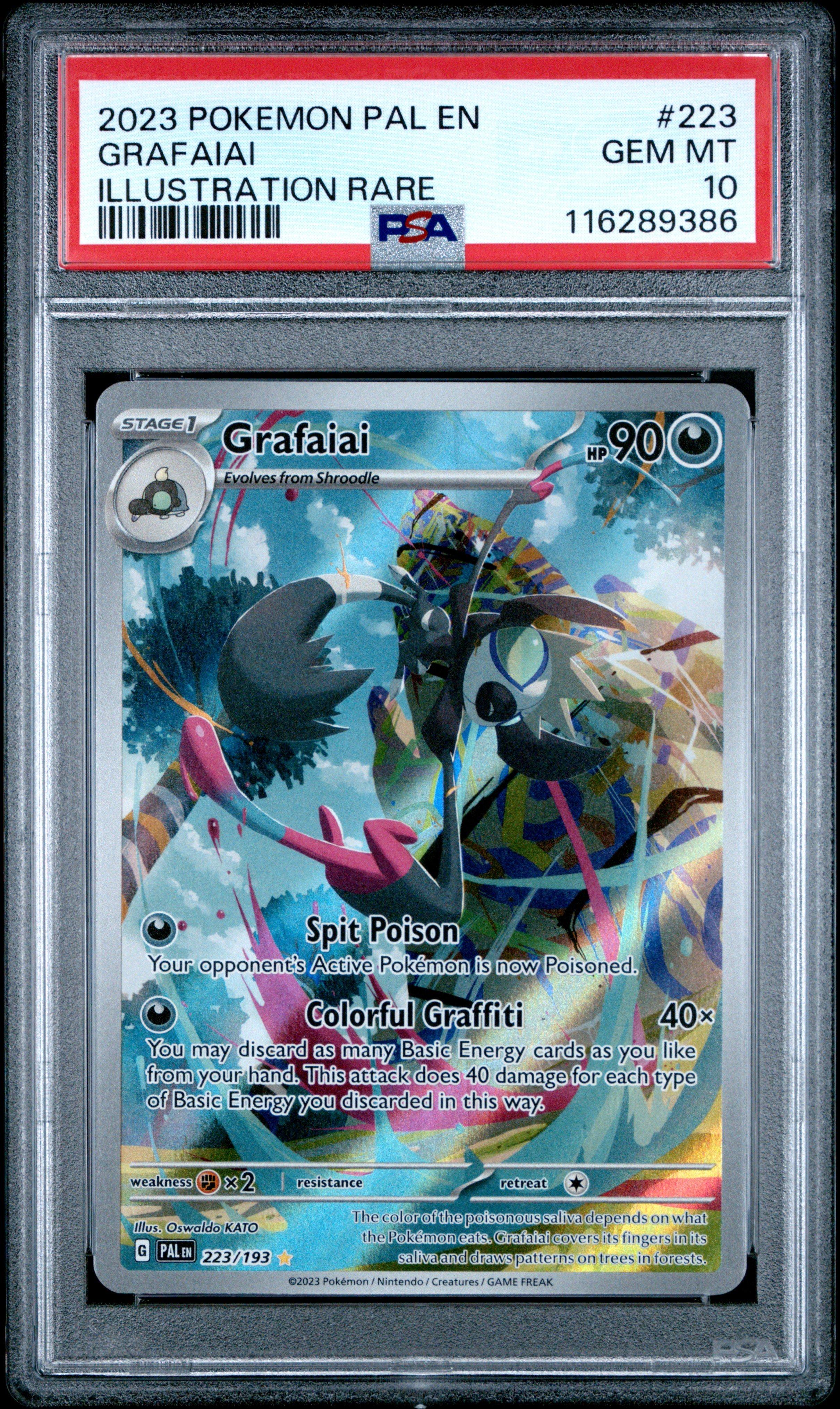 2023 Pokemon Pal En-paldea Evolved 223 Grafaiai Illustration Rare PSA 10
