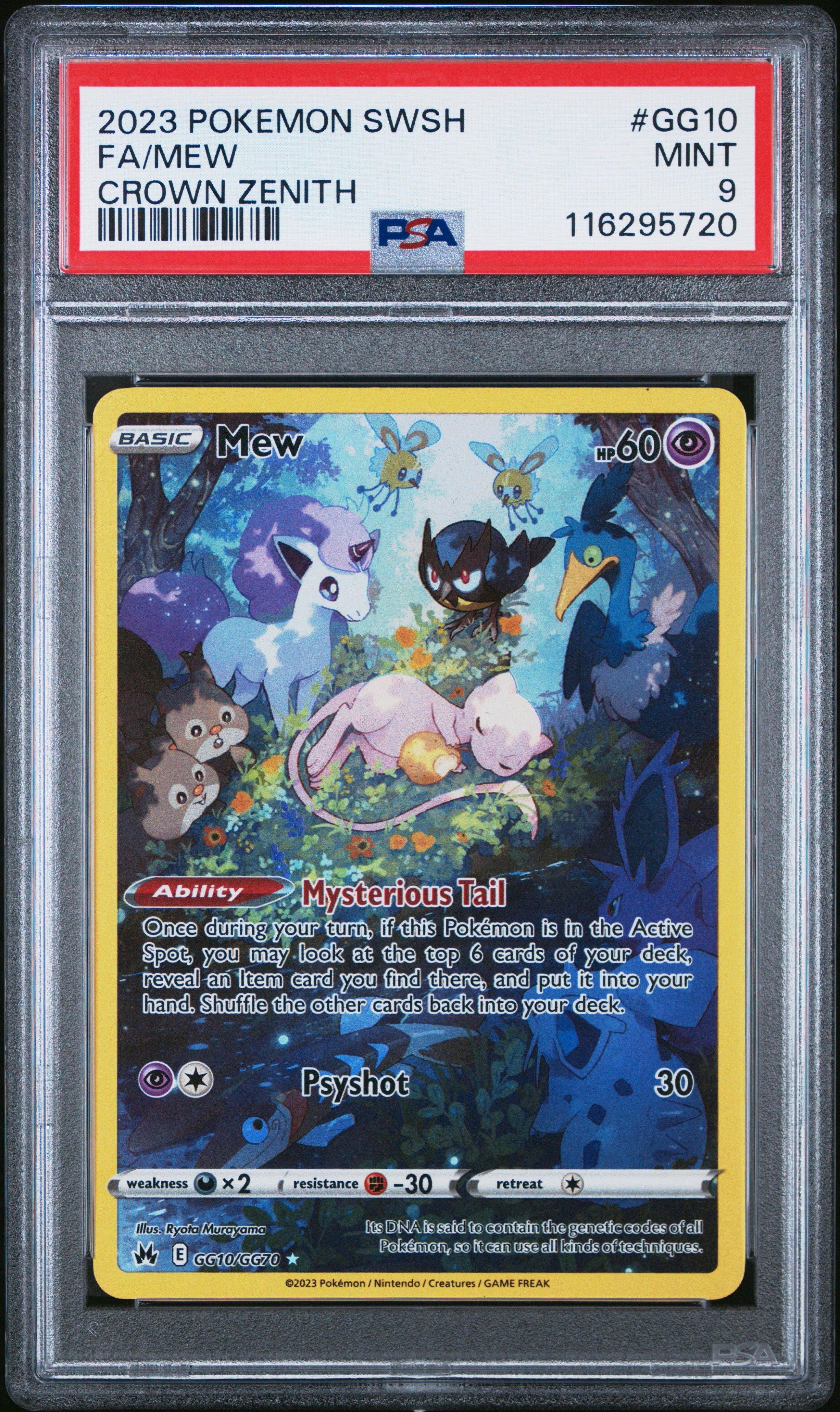 2023 Pokemon Sword And Shield Crown Zenith Gg10 Full Art/mew PSA 9