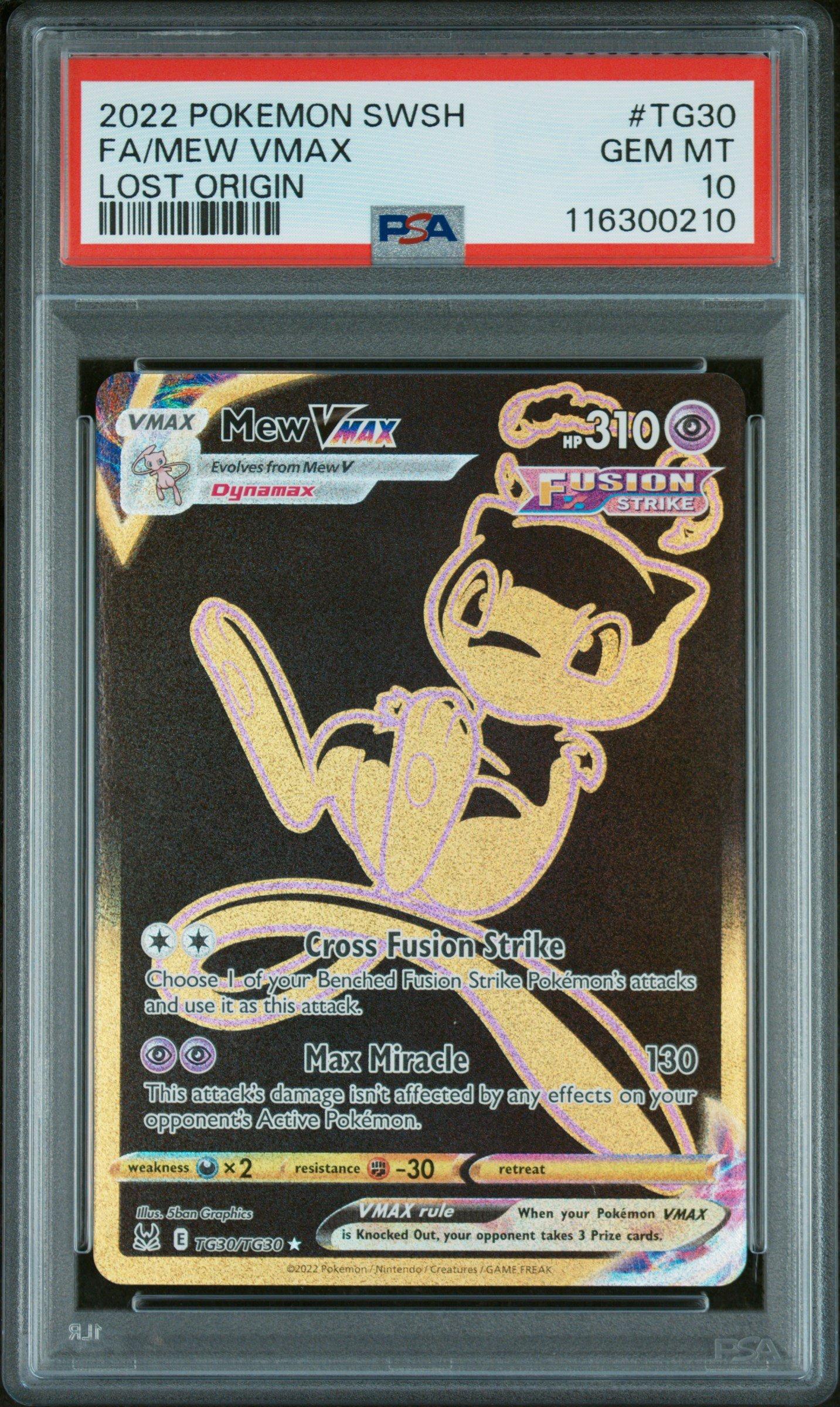 2022 Pokemon Sword & Shield Lost Origin Tg30 Full Art/mew Vmax PSA