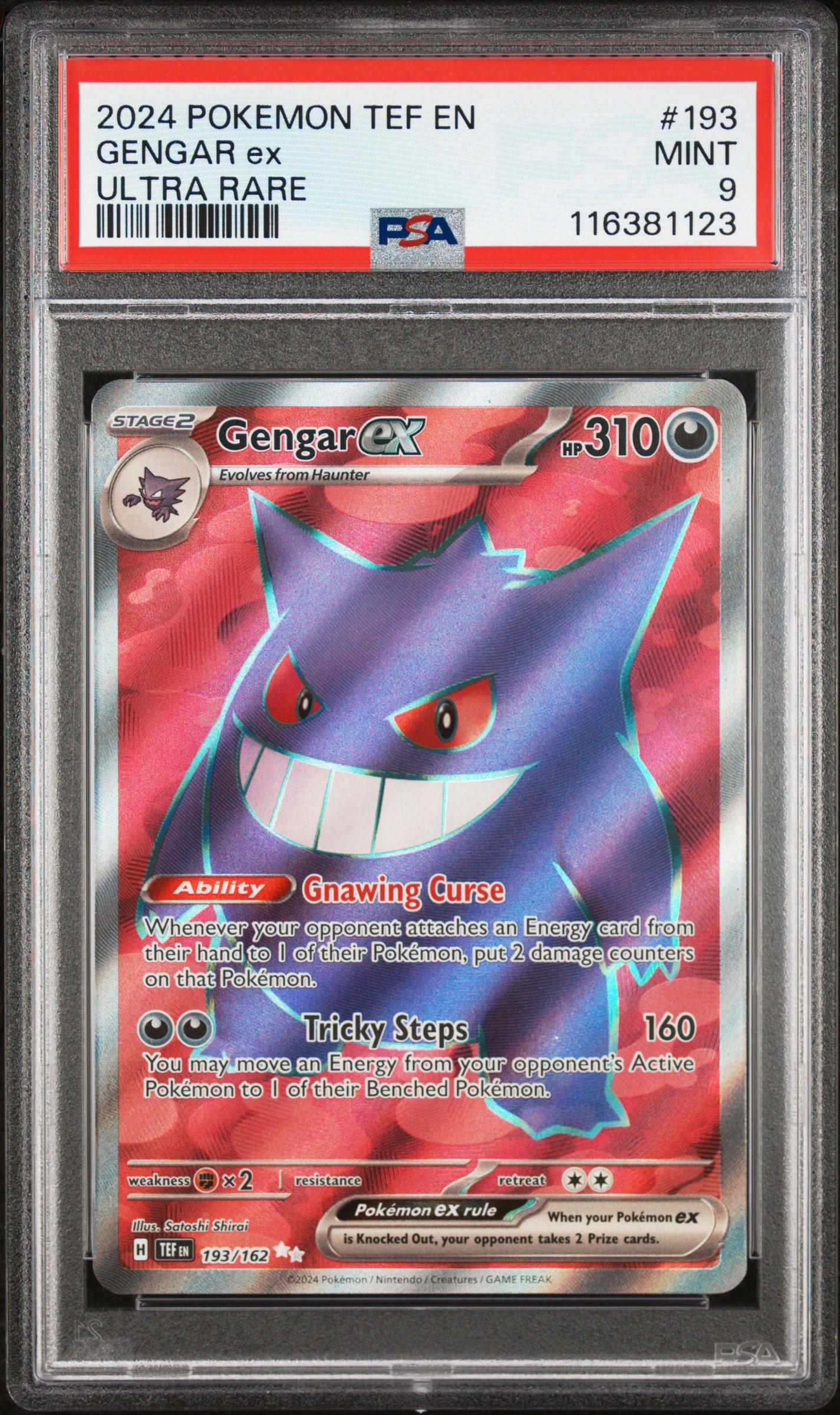 2024 Pokemon Tef En-temporal Forces 193 Gengar Ex Ultra Rare PSA 9