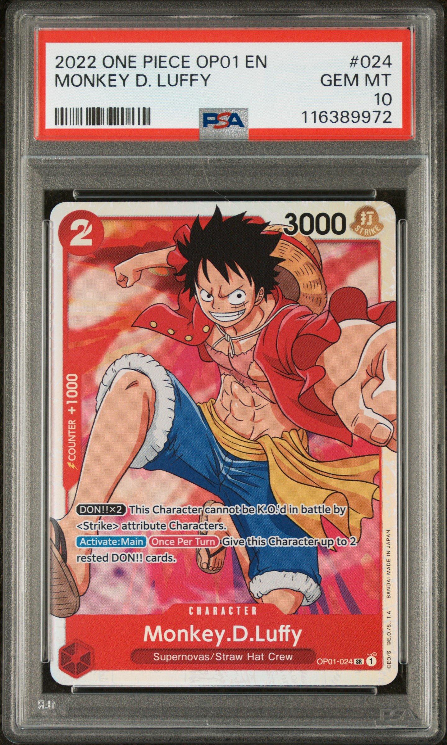 2022 One Piece Op01-romance Dawn 024 Monkey D. Luffy PSA 10
