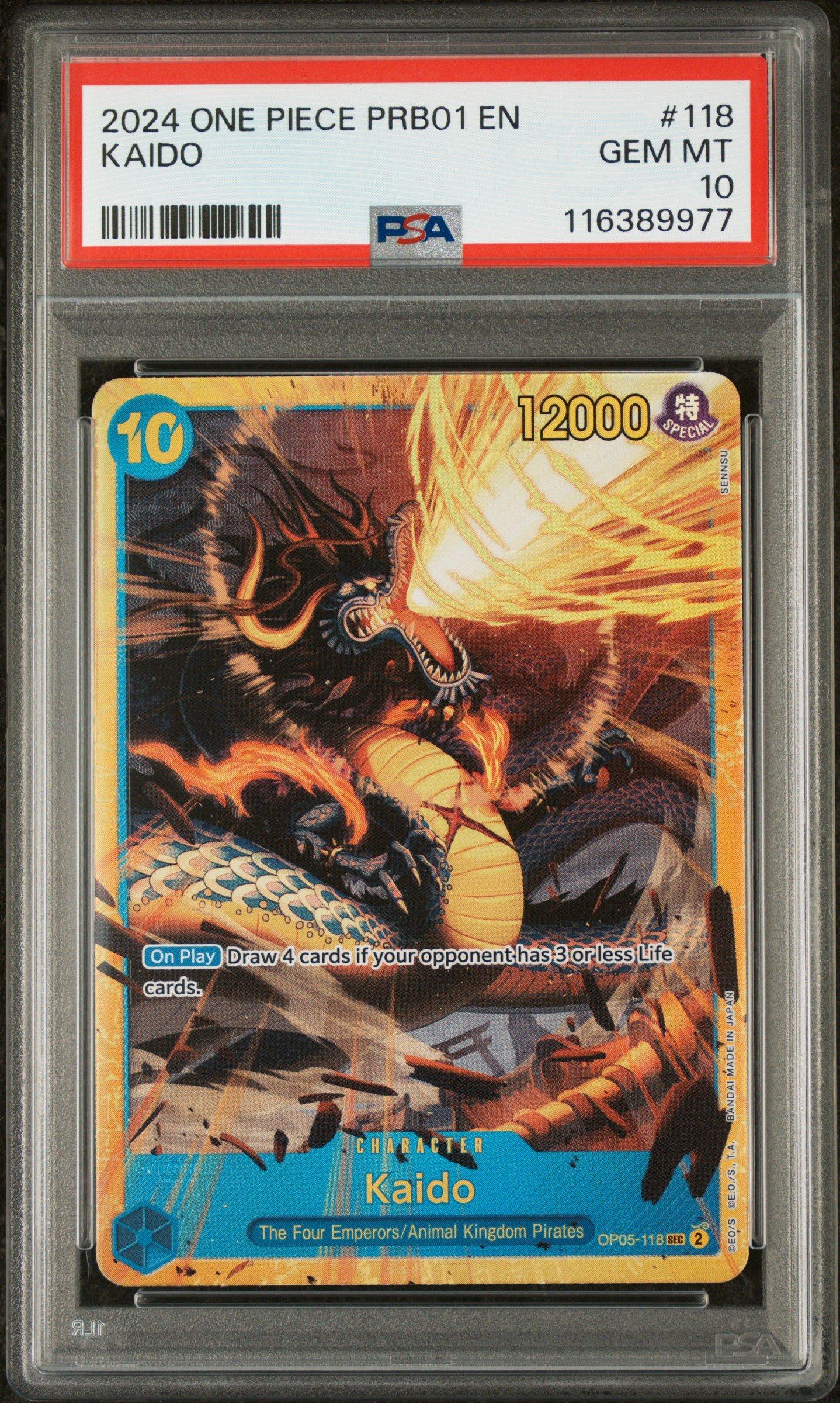 2024 One Piece Prb01-premium Booster -one Piece Card The Best- 118 Kaido PSA 10