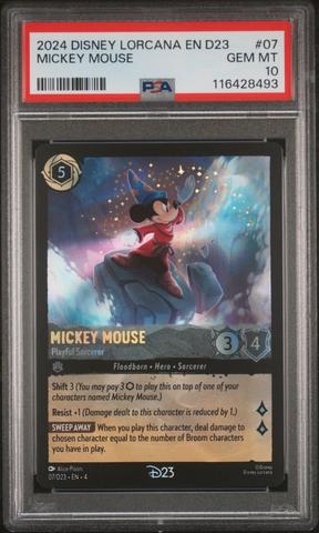 ロルカナ　ミッキー　PSA9 PSA 9 - Disney Lorcana Mickey Mouse Artful Rogue Enchanted First