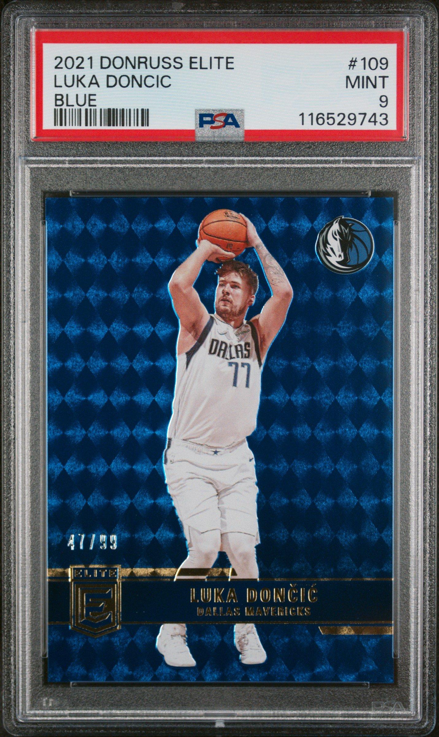 2021 Panini Donruss Elite 109 Luka Doncic Blue PSA 9