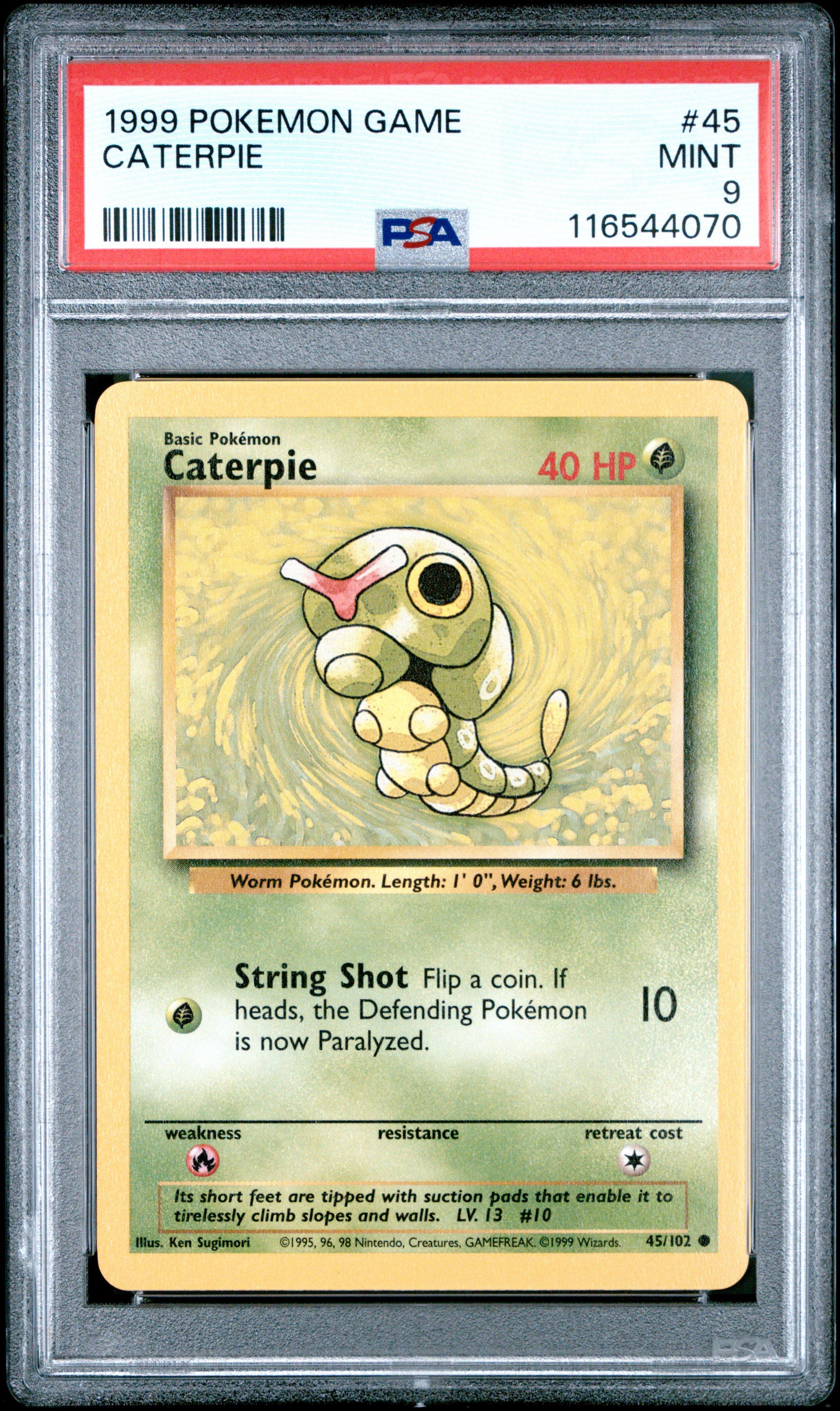 1999 Pokemon Game 45 Caterpie PSA