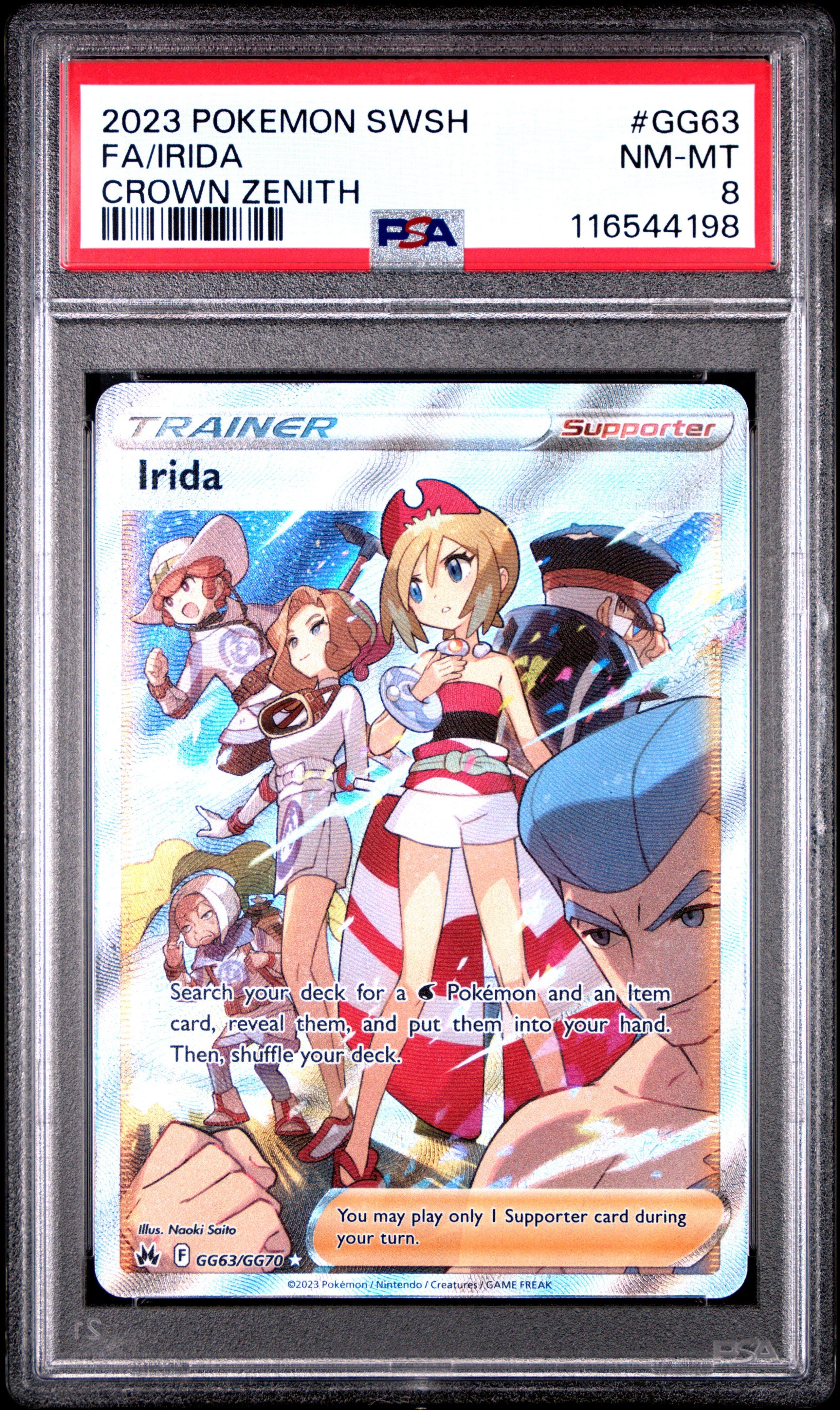 2023 Pokemon Sword And Shield Crown Zenith Gg63 Full Art/irida PSA