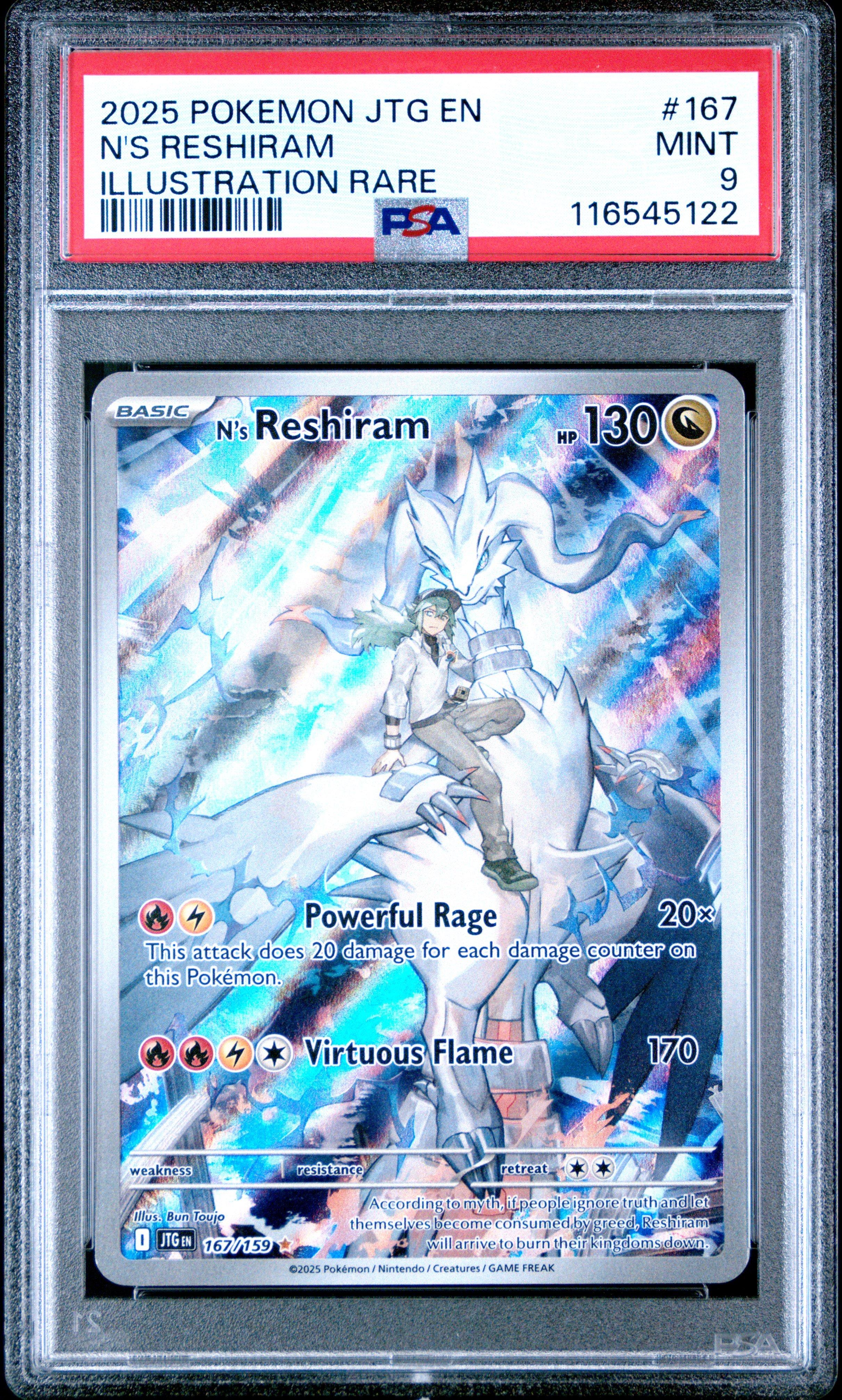 2025 Pokemon Jtg En-journey Together 167 N's Reshiram Illustration