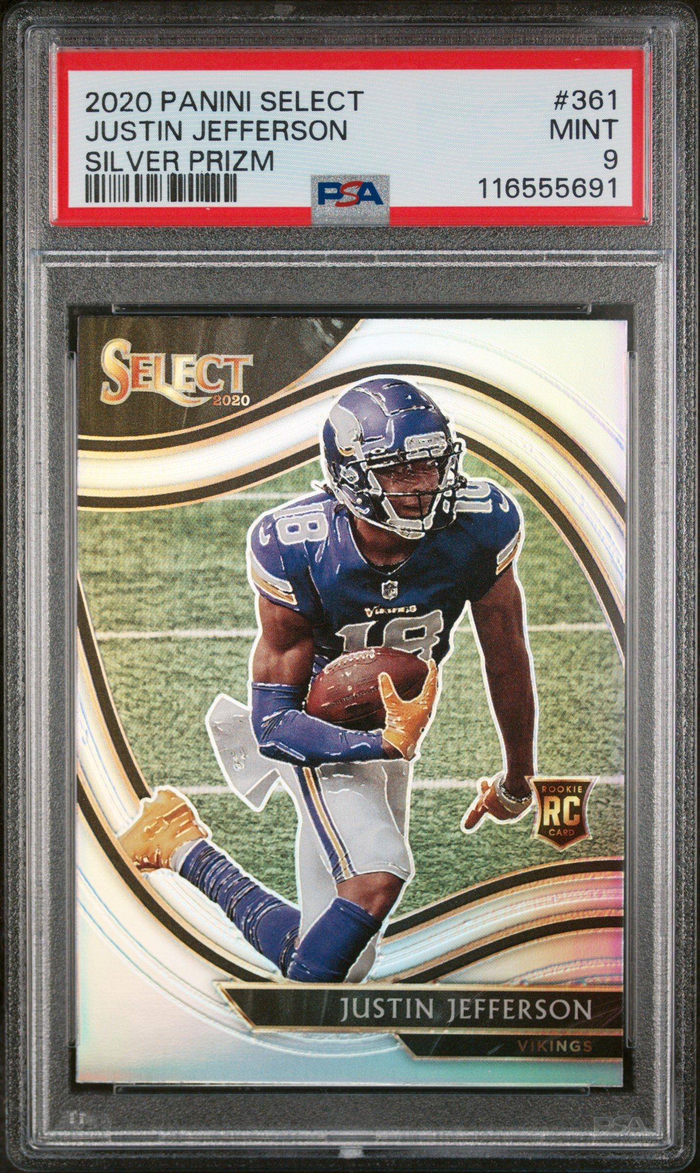 2020 Panini Select Justin Jefferson Silver Prizm PSA 9