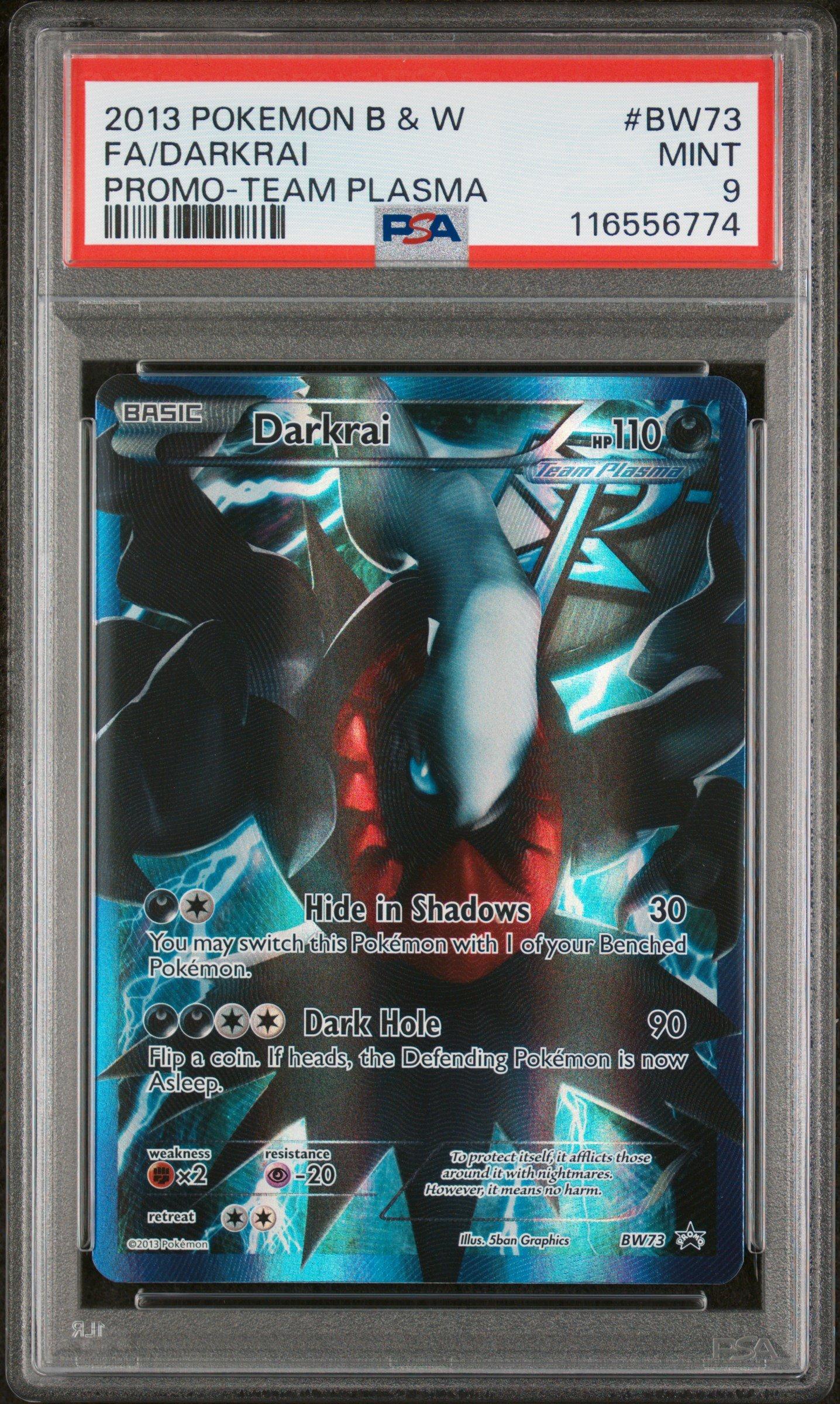 2013 Pokemon Black & White Promo Bw73 Full Art/darkrai Team Plasma