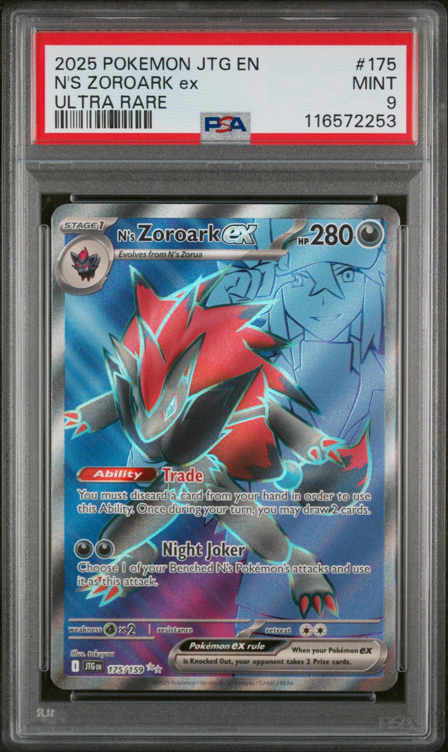 2025 Pokemon Jtg En-journey Together 175 N's Zoroark Ex Ultra Rare PSA