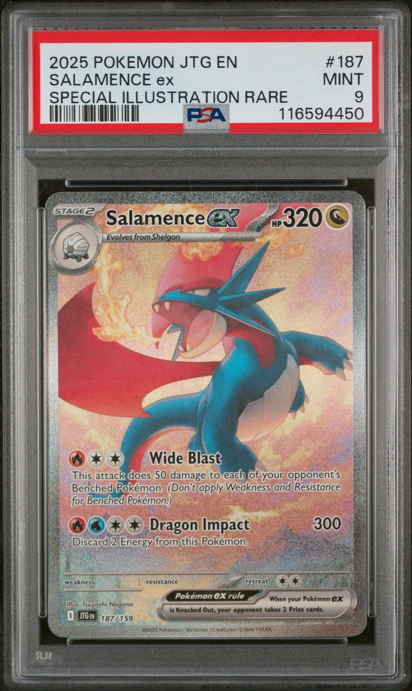 レ*汁様 ポケモンカード PSAグレード 2枚セット 2025 Pokemon Jtg En-journey Together 187 Salamence Ex Special