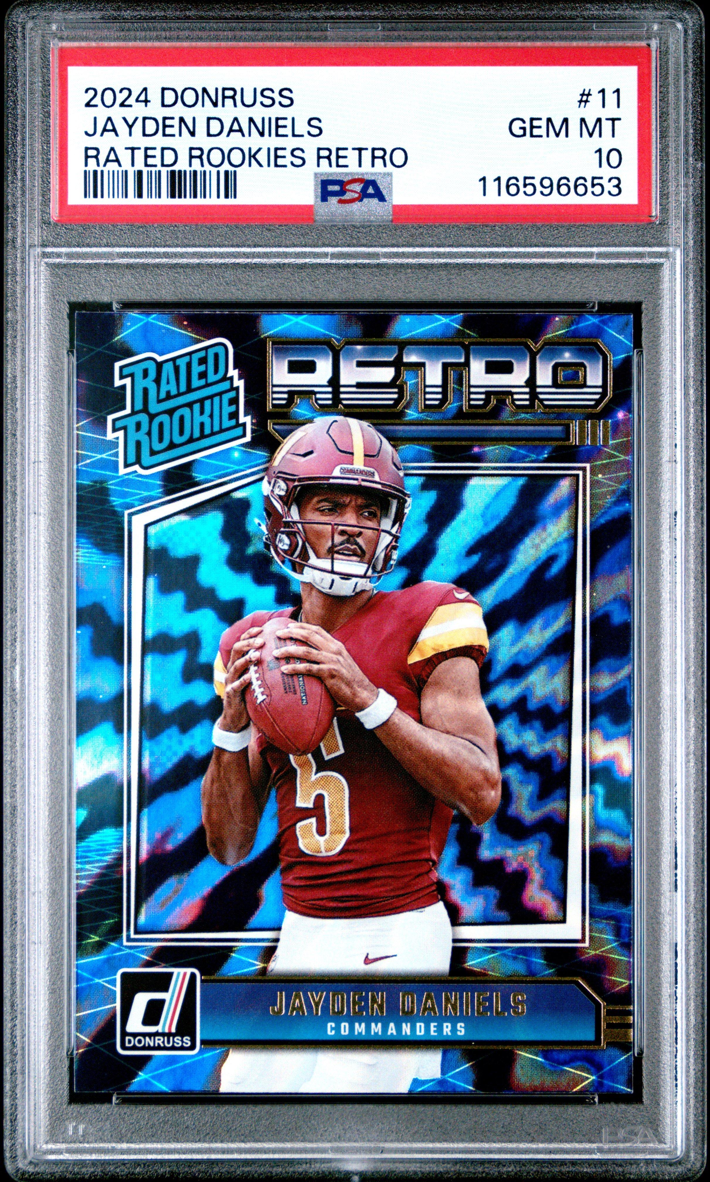 2024 Panini Donruss Rated Rookies Retro 11 Jayden Daniels PSA 10