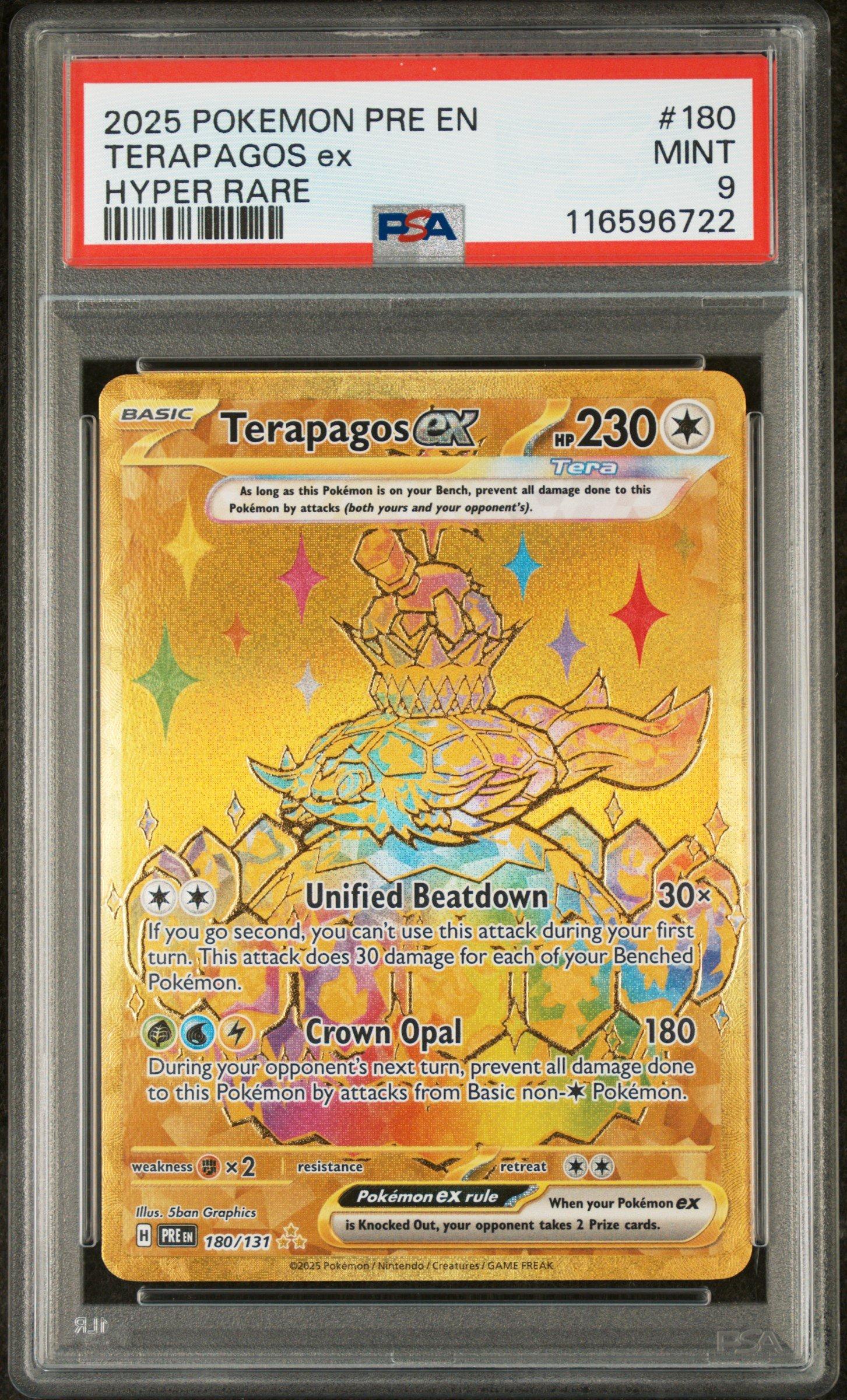2025 Pokemon Pre En-prismatic Evolutions 180 Terapagos Ex Hyper Rare PSA 9  Graded Card | GameStop